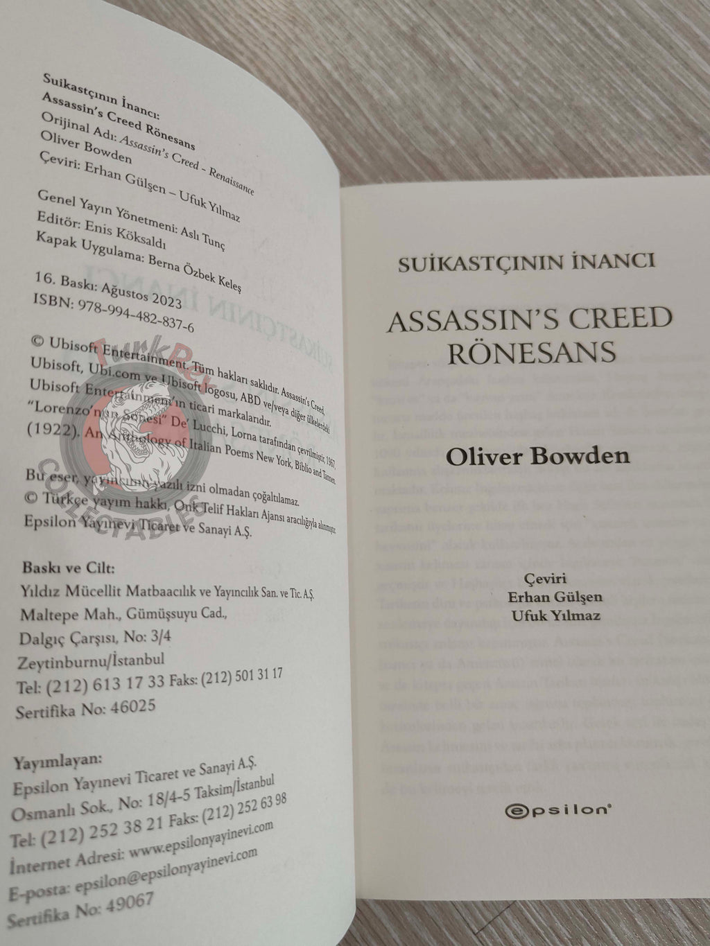 Oliver Bowden – Assassin’s Creed: Renaissance 2023 Turkish Book Turkey