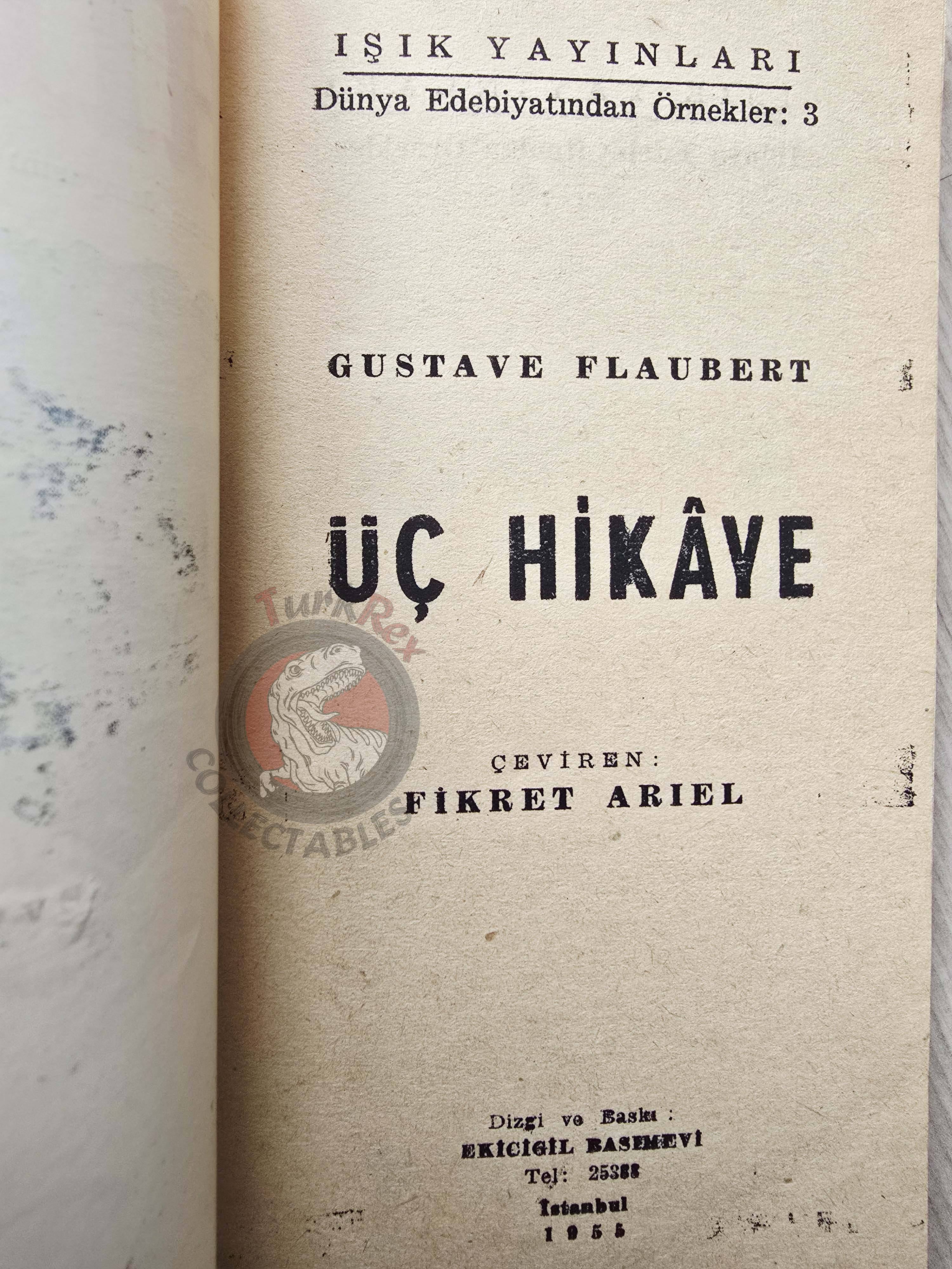 Gustave Flaubert – Three Stories: Herodias 1955 1st Turkish Book Turkey