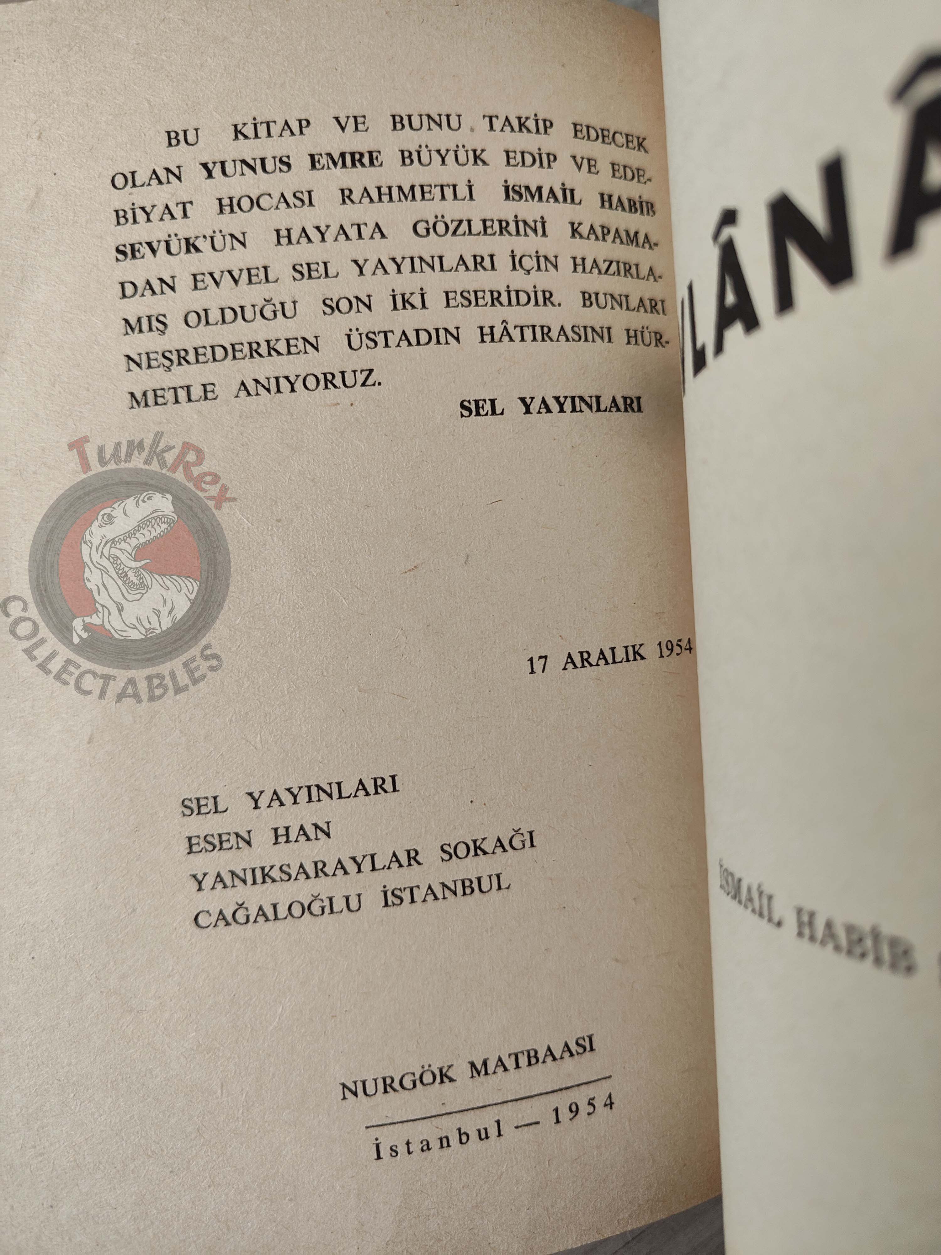 Mevlana Rumi Biography Selected Poems 1954 Turkish Book Turkey