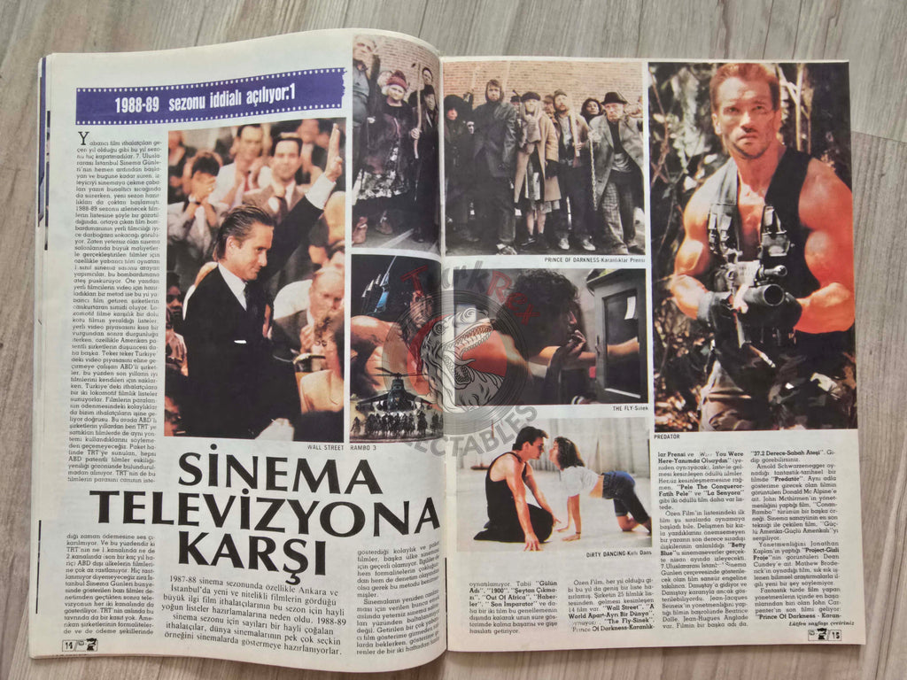TV'de 7 Gong 1988 Rambo Turkish Magazine Turkey Sylvester Stallone Samantha Fox Joan Baez