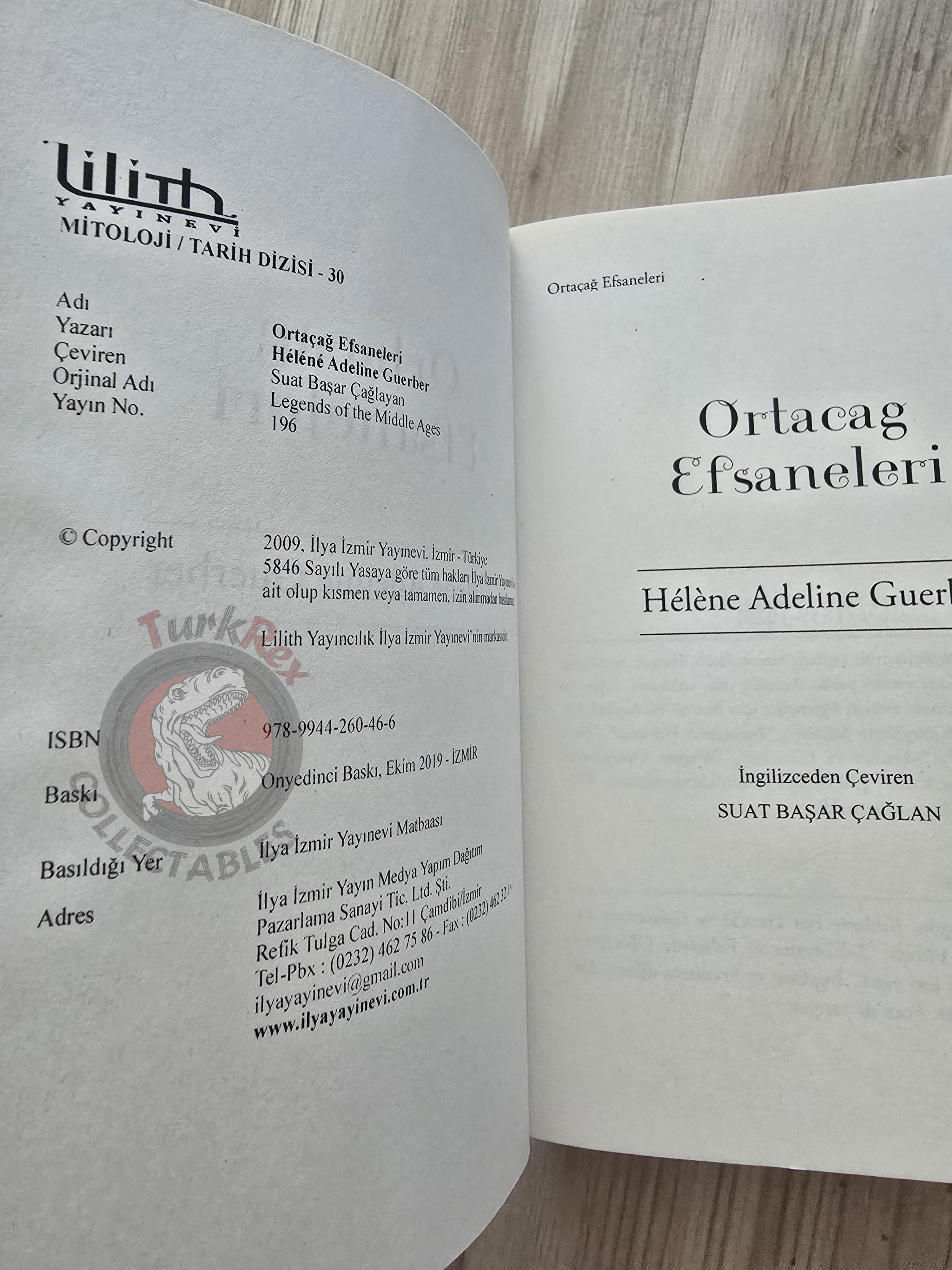 Helene Adeline Guerber – Legends of the Middle Ages 2019 Turkish Book Turkey