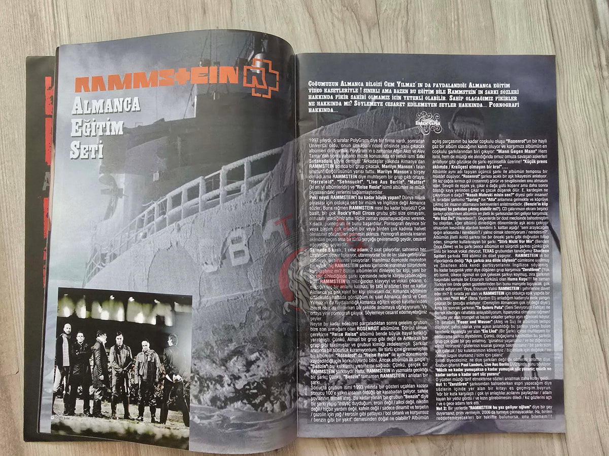 Yüxexes 2006 Rammstein Turkish Mag Turkey Behemoth Destruction Limp Bizkit System of a Down