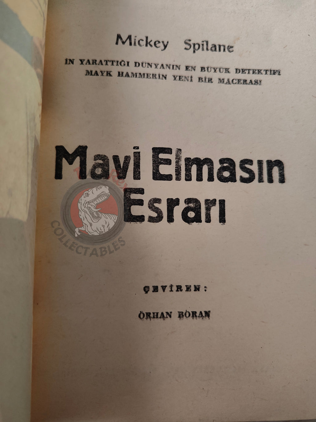 Mickey Spillane – Mike Hammer Mavi Elmasın Sırrı 1955 1st Turkish Book Turkey
