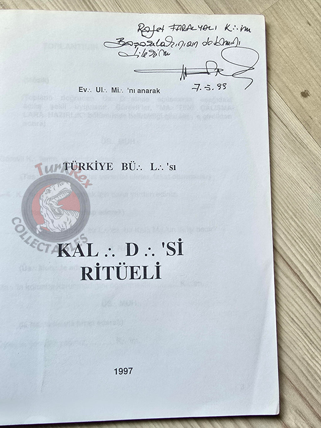 Turkish Freemasonry 2nd Degree Ritual Fellow Craft 1992 Booklet Masonic Masons of Turkey Signed