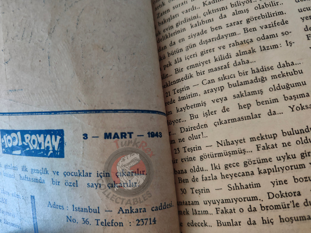 1001 Roman 1943 The Phantom - The Singh Brotherhood Turkish Comic Mag Turkey