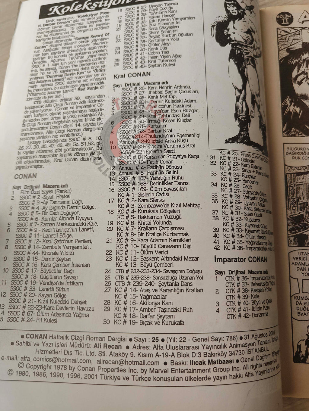 Conan #25 The Savage Sword of Conan #42 Turkish Comic Turkey