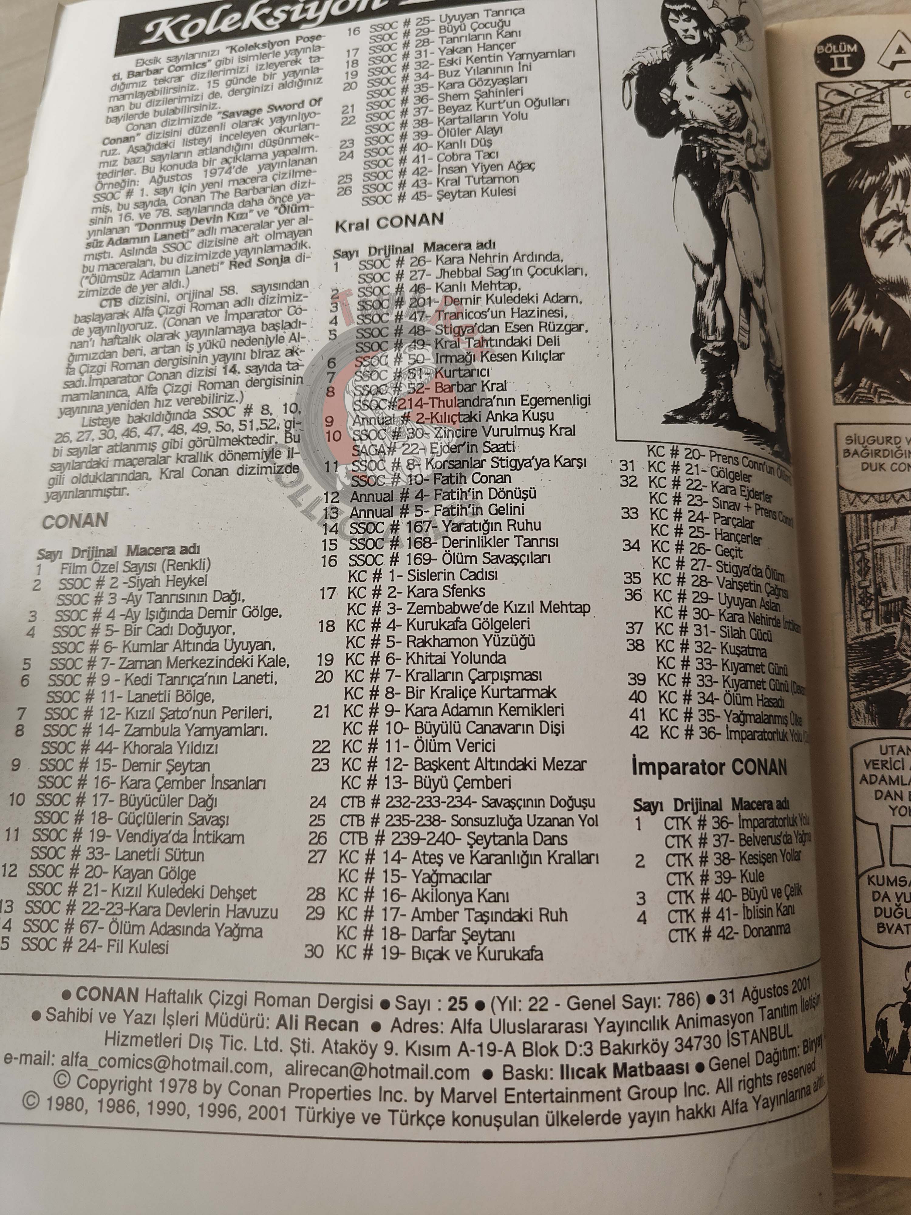 Conan #25 The Savage Sword of Conan #42 Turkish Comic Turkey