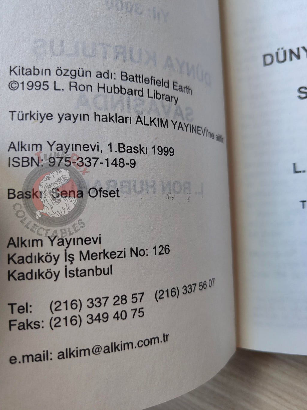 L. Ron Hubbard – Battlefield Earth 1999 1st Turkish Book Turkey