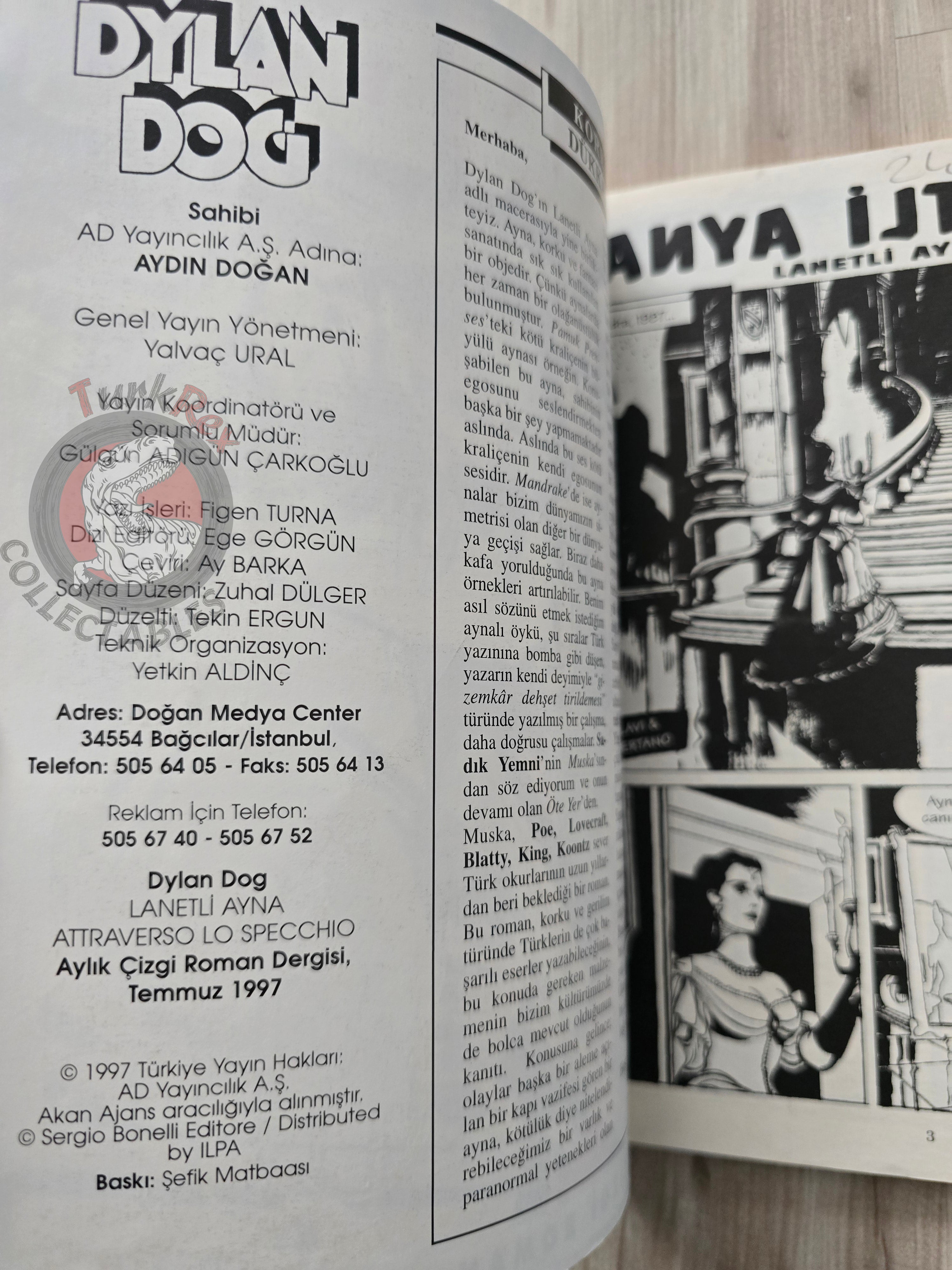 Dylan Dog #8 1997 Turkish Comic Turkey #10 Attraverso lo specchio