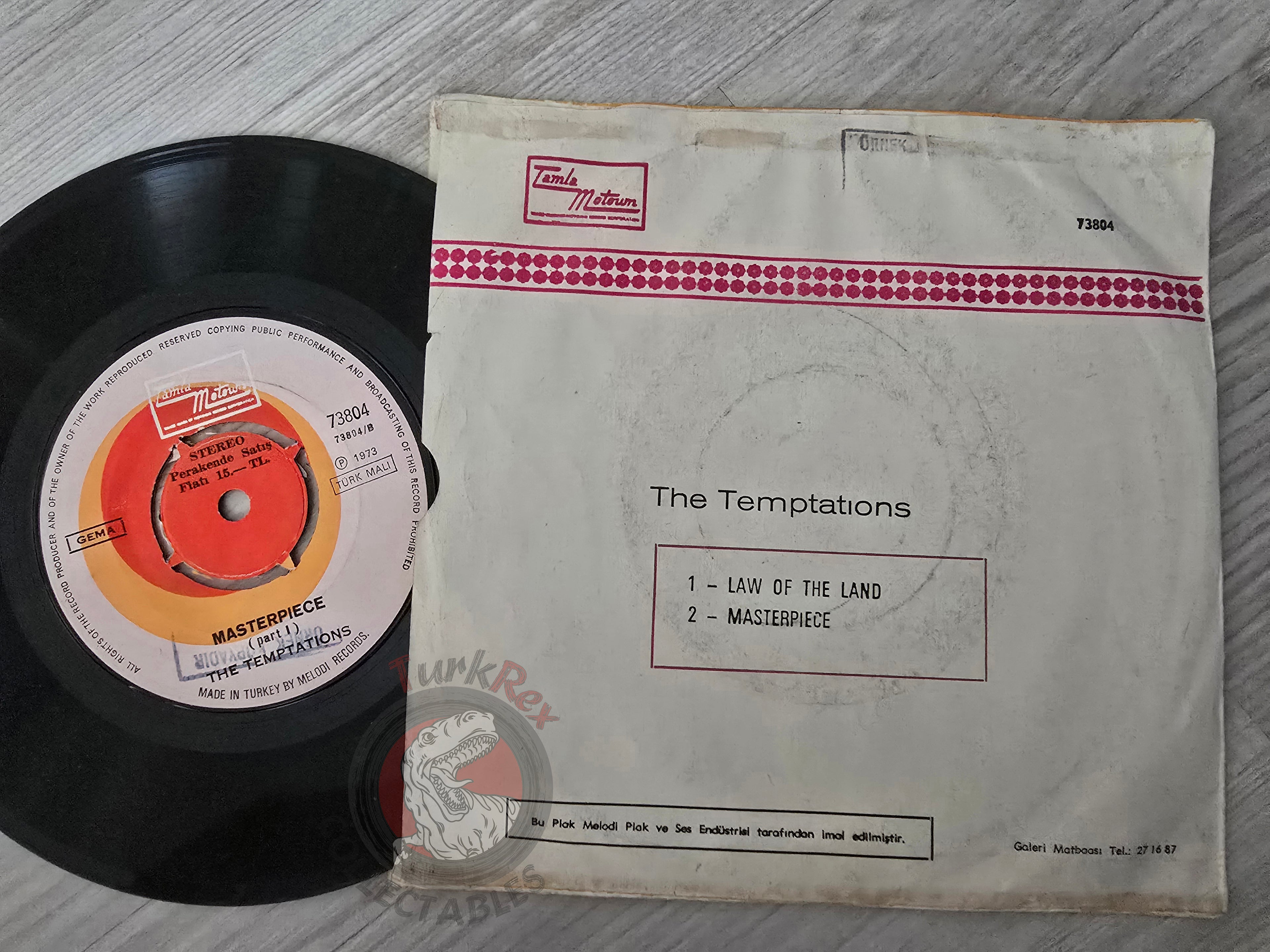 The Temptations – Law Of The Land 7" Promo Turkish Pressing Vinyl Turkey Edition