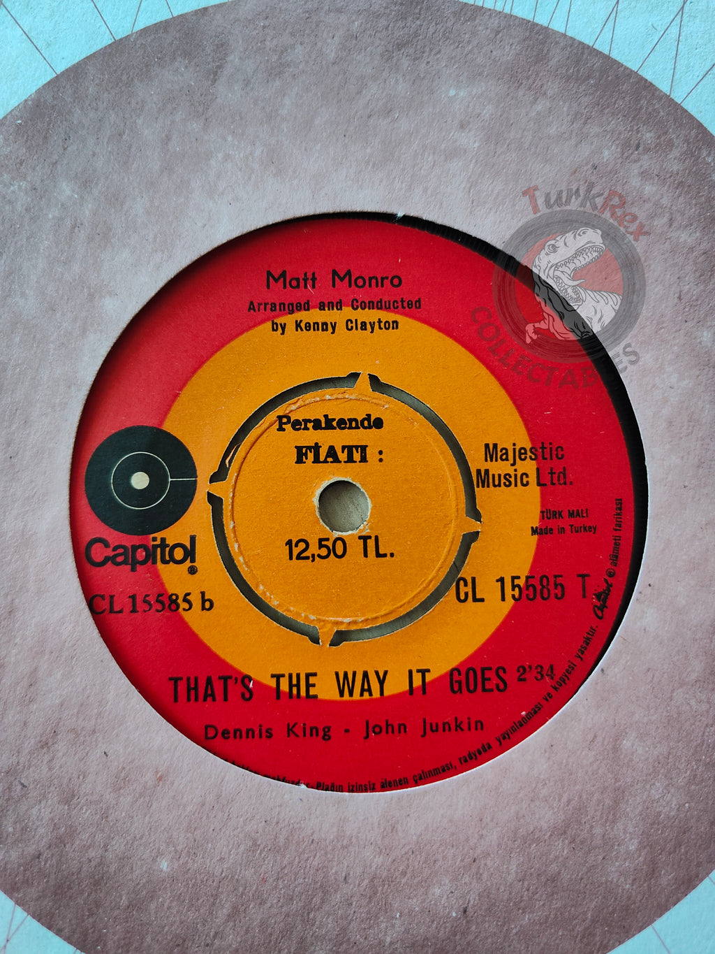 Matt Monro – All Of A Sudden 7" Turkish Pressing Vinyl Turkey Edition