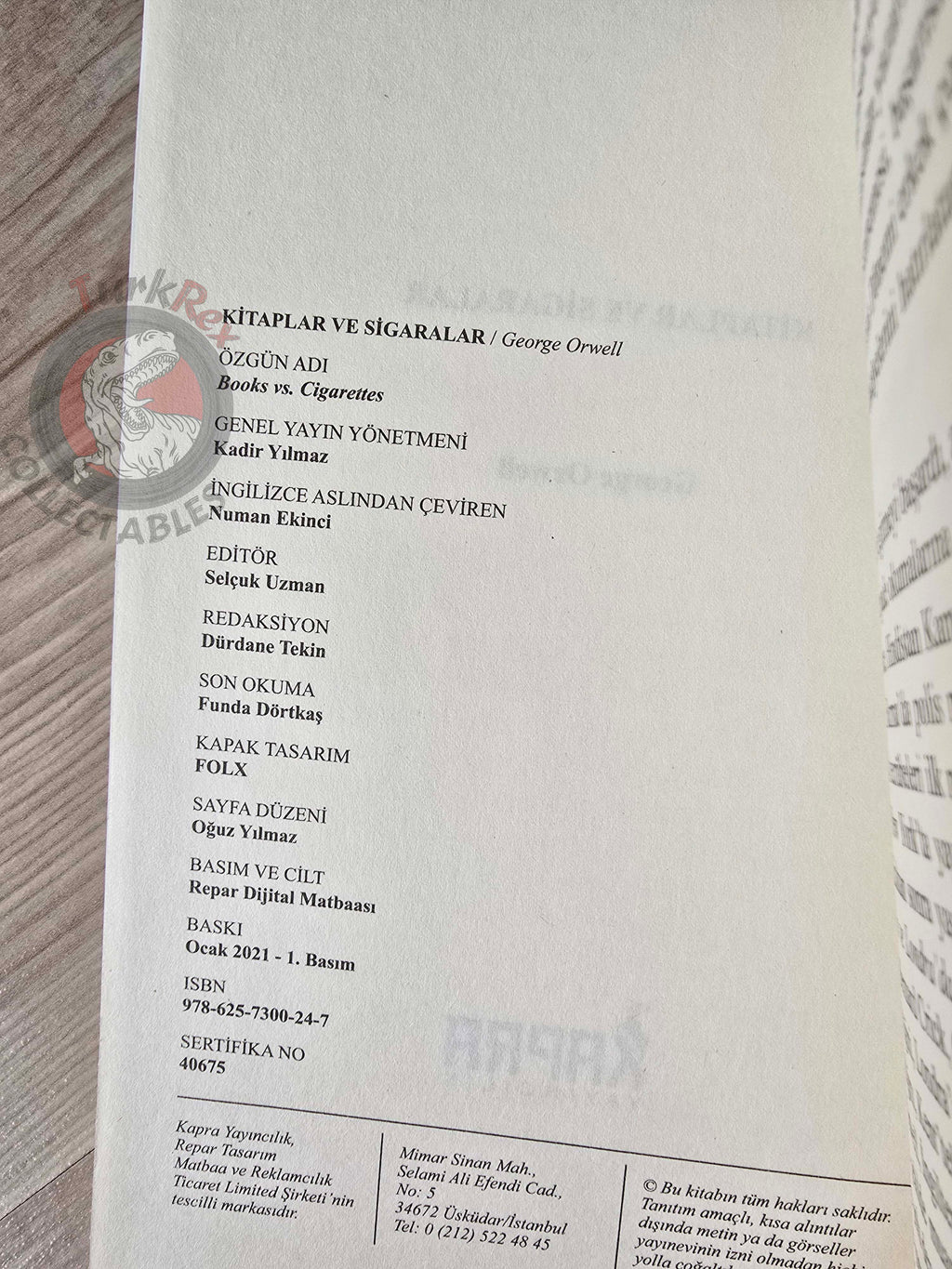 George Orwell – Books vs Cigarettes 2021 Turkish Book Turkey