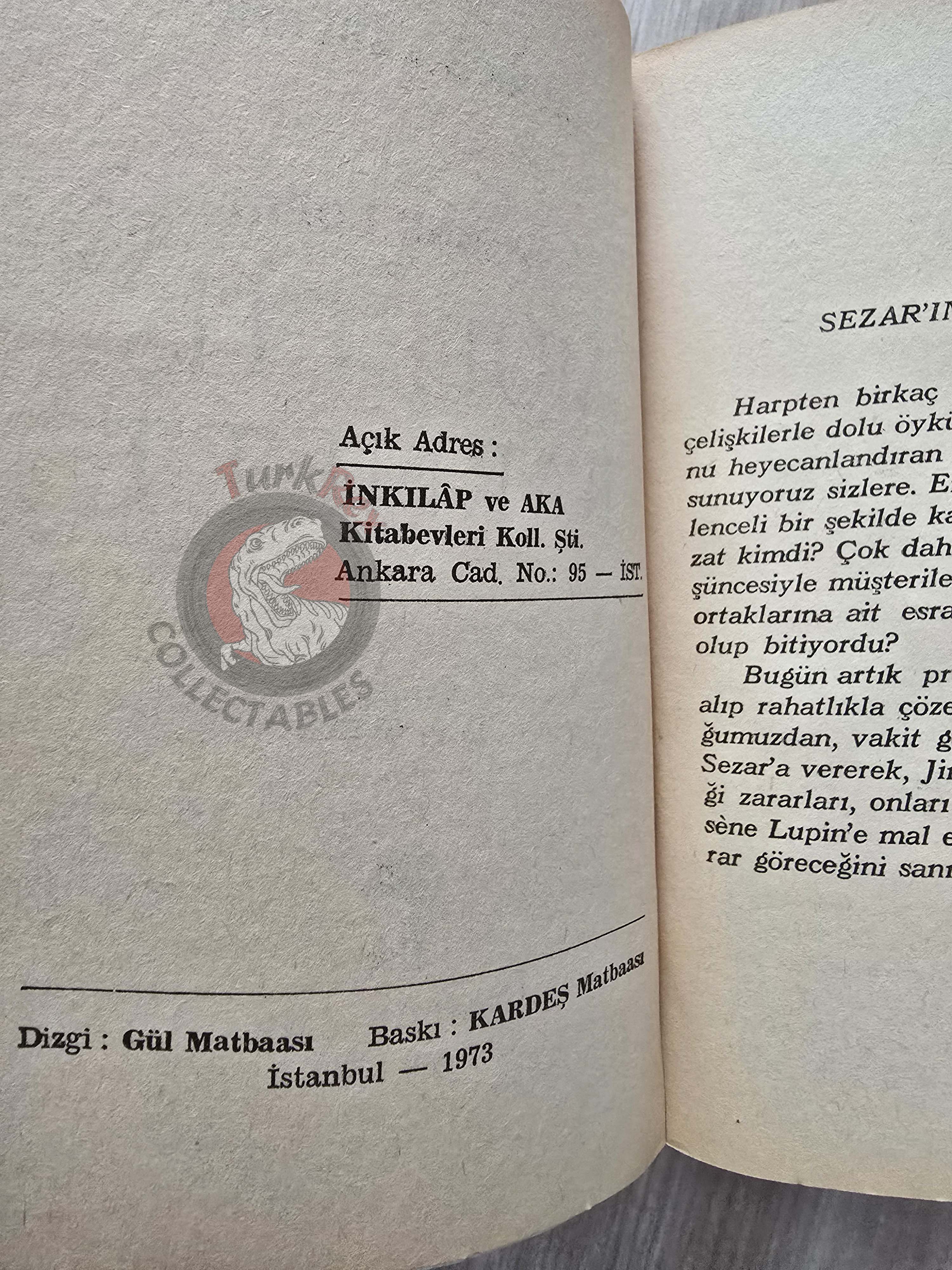 Arsène Lupin - L'Agence Barnett et Cie 1973 Turkish Book Turkey Maurice Leblanc