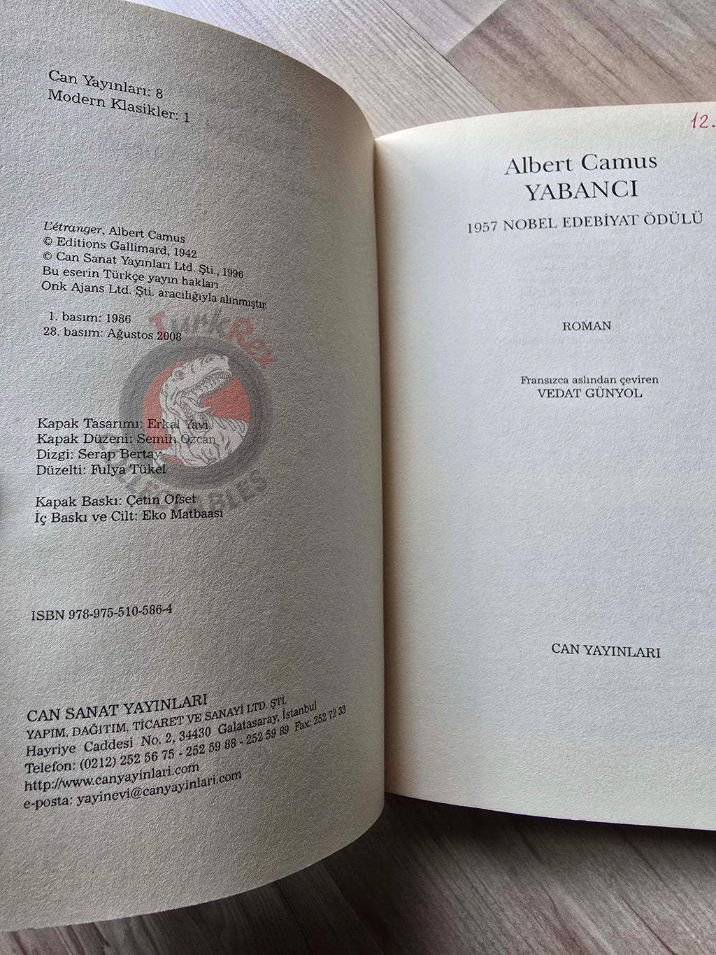 Albert Camus – The Stranger 2008 Turkish Book Turkey