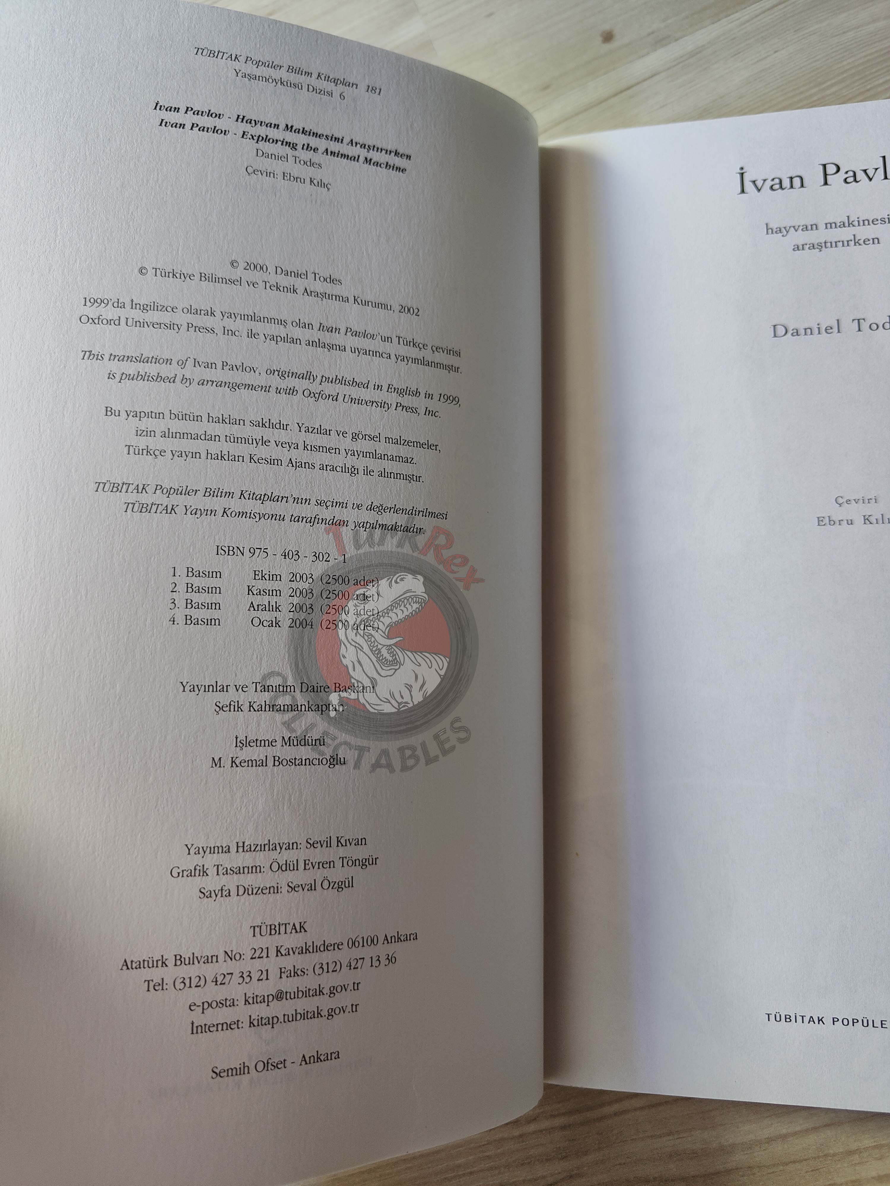 Daniel Todes – Ivan Pavlov 2004 Turkish Book Turkey