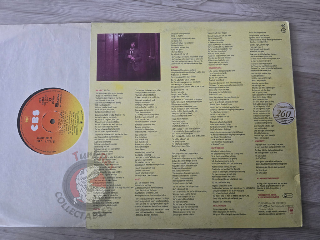Billy Joel – 52nd Street Turkish Pressing Vinyl Turkey Edition
