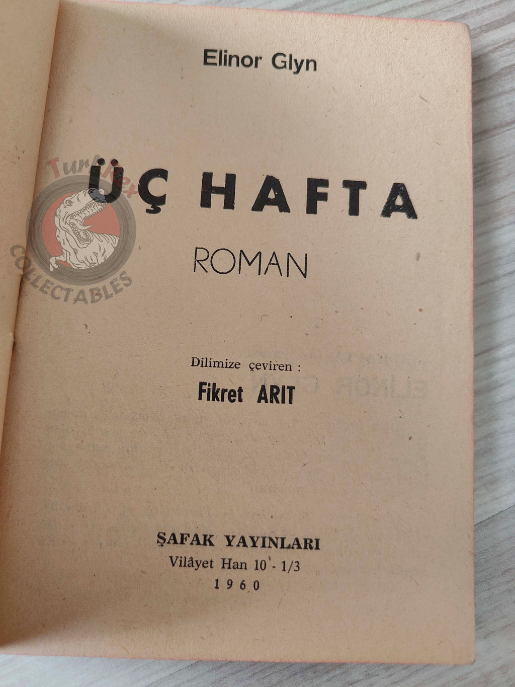 Elinor Glyn – Three Weeks 1960 Turkish Book Turkey