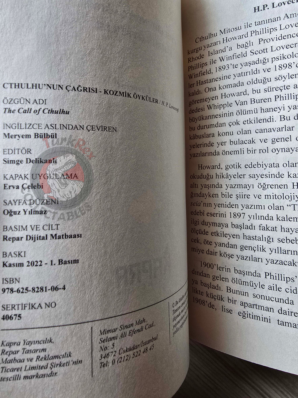 H. P. Lovecraft – The Call of Cthulhu 2022 Turkish Book Turkey