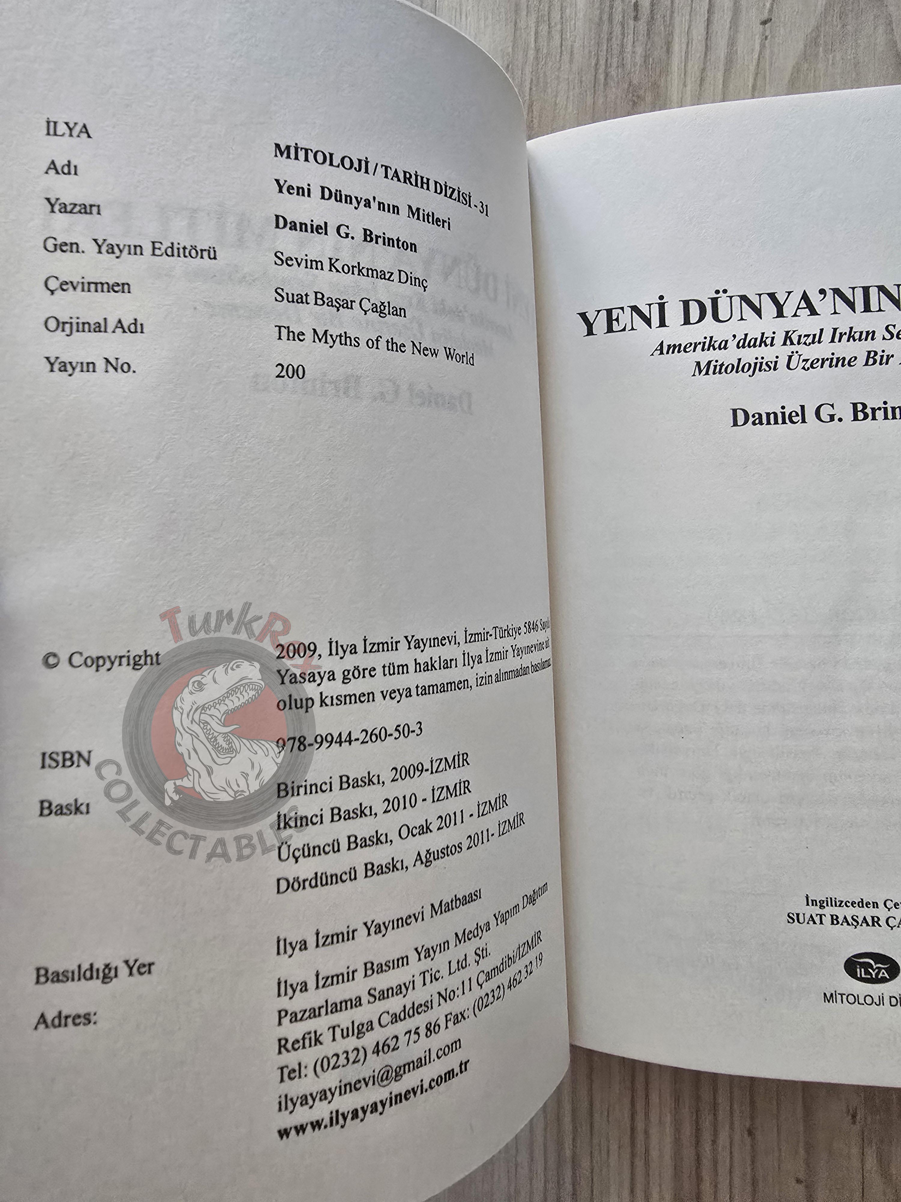 Daniel G. Brinton – The Myths of the New World 2011 Turkish Book Turkey