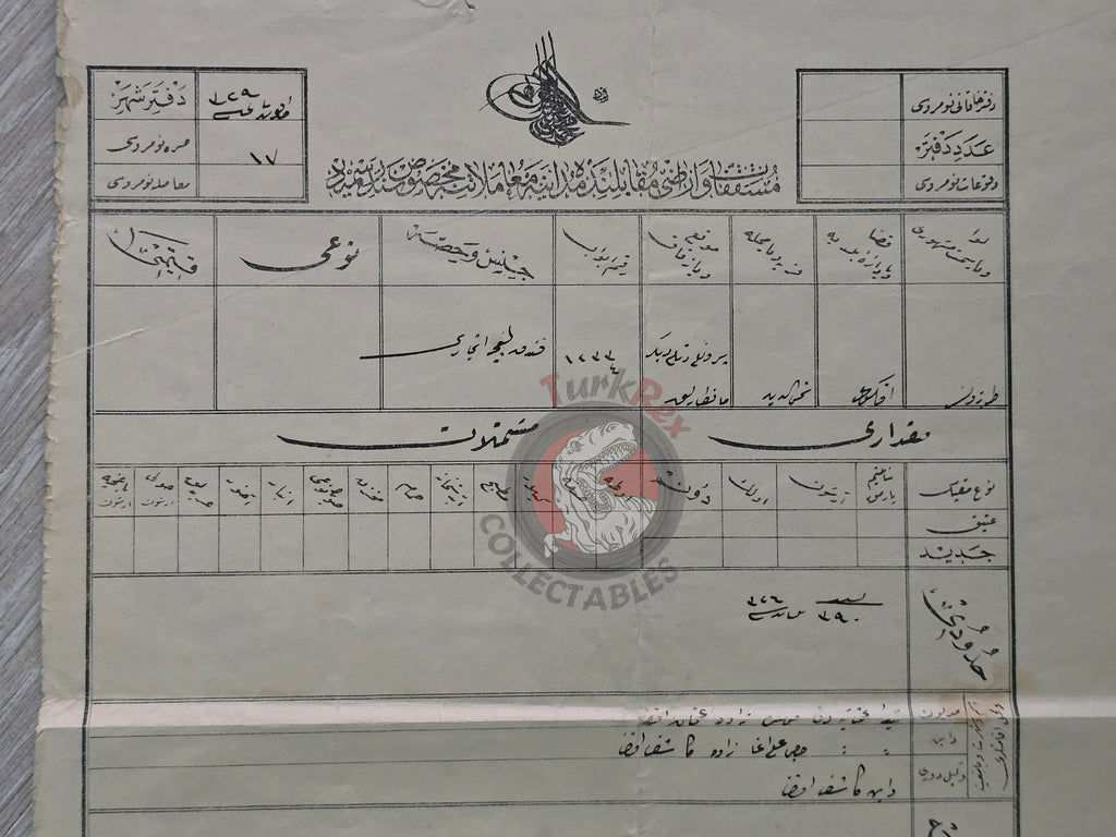 Ottoman Official Debt Document 1914 Şemseddin Village, Akköy, Trabzon