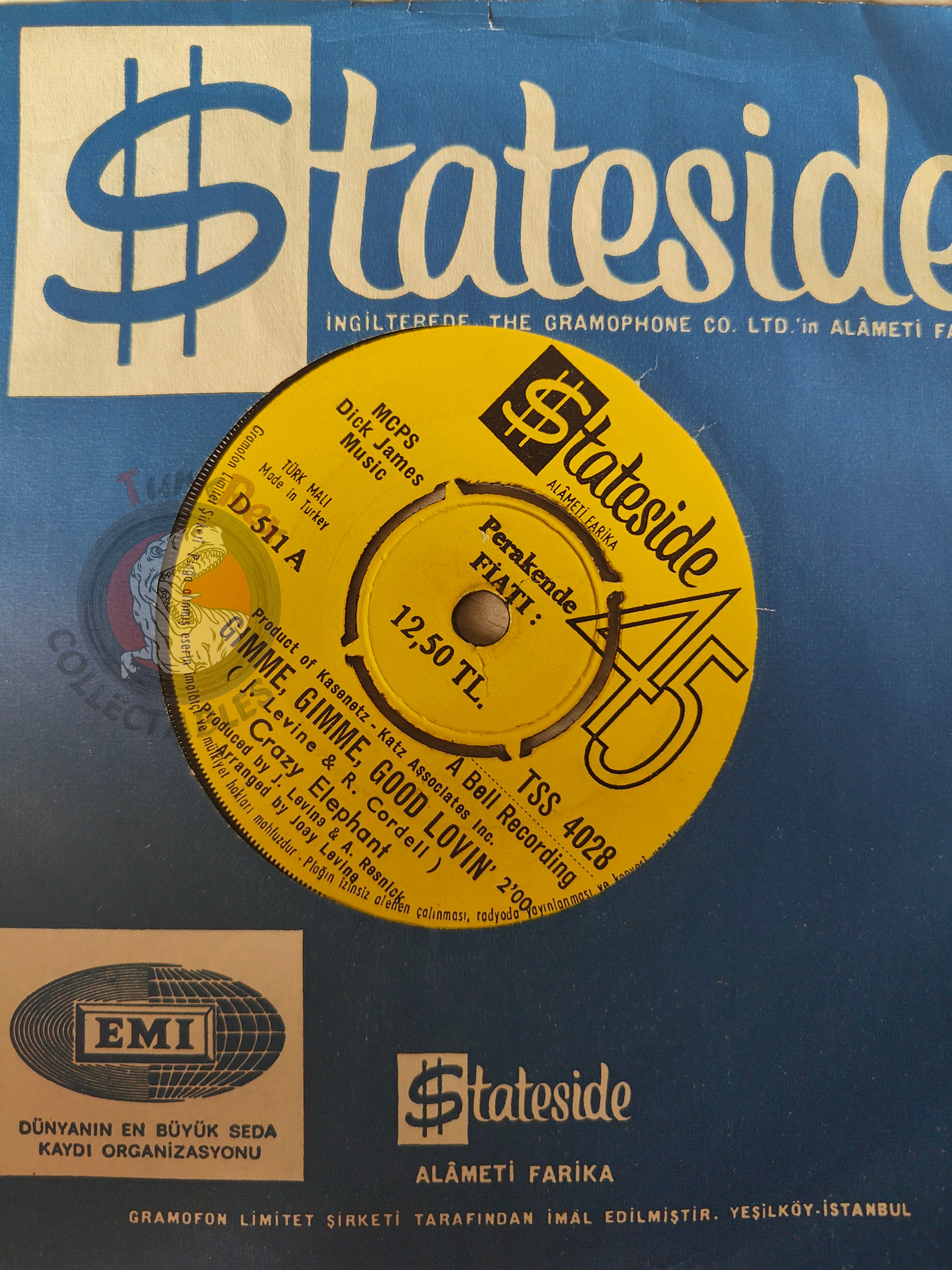 Crazy Elephant – Gimme Gimme Good Lovin' 7" Turkish Pressing Vinyl Turkey Edition