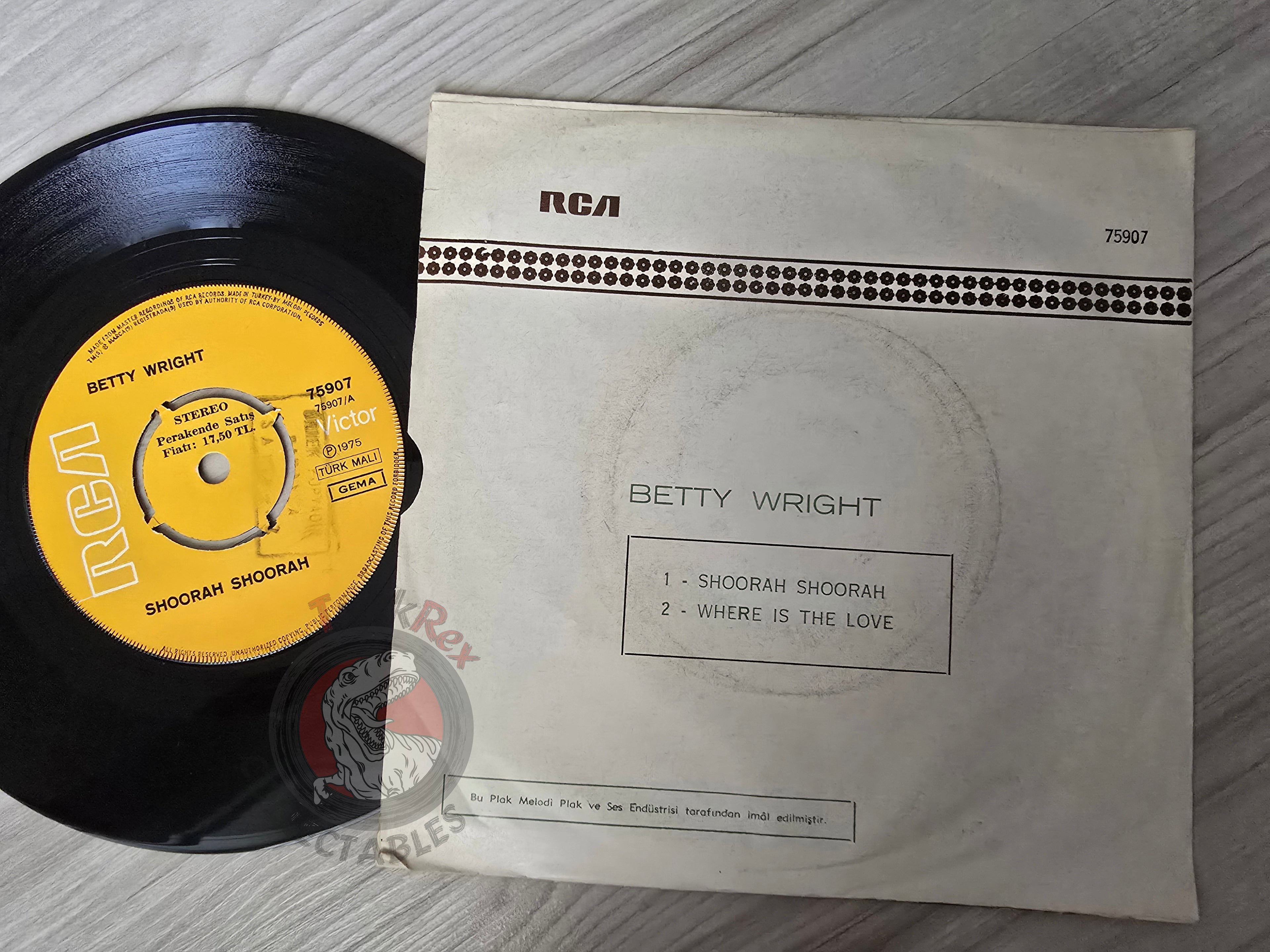 Betty Wright – Shoorah Shoorah 7" Turkish Pressing Vinyl Turkey Edition