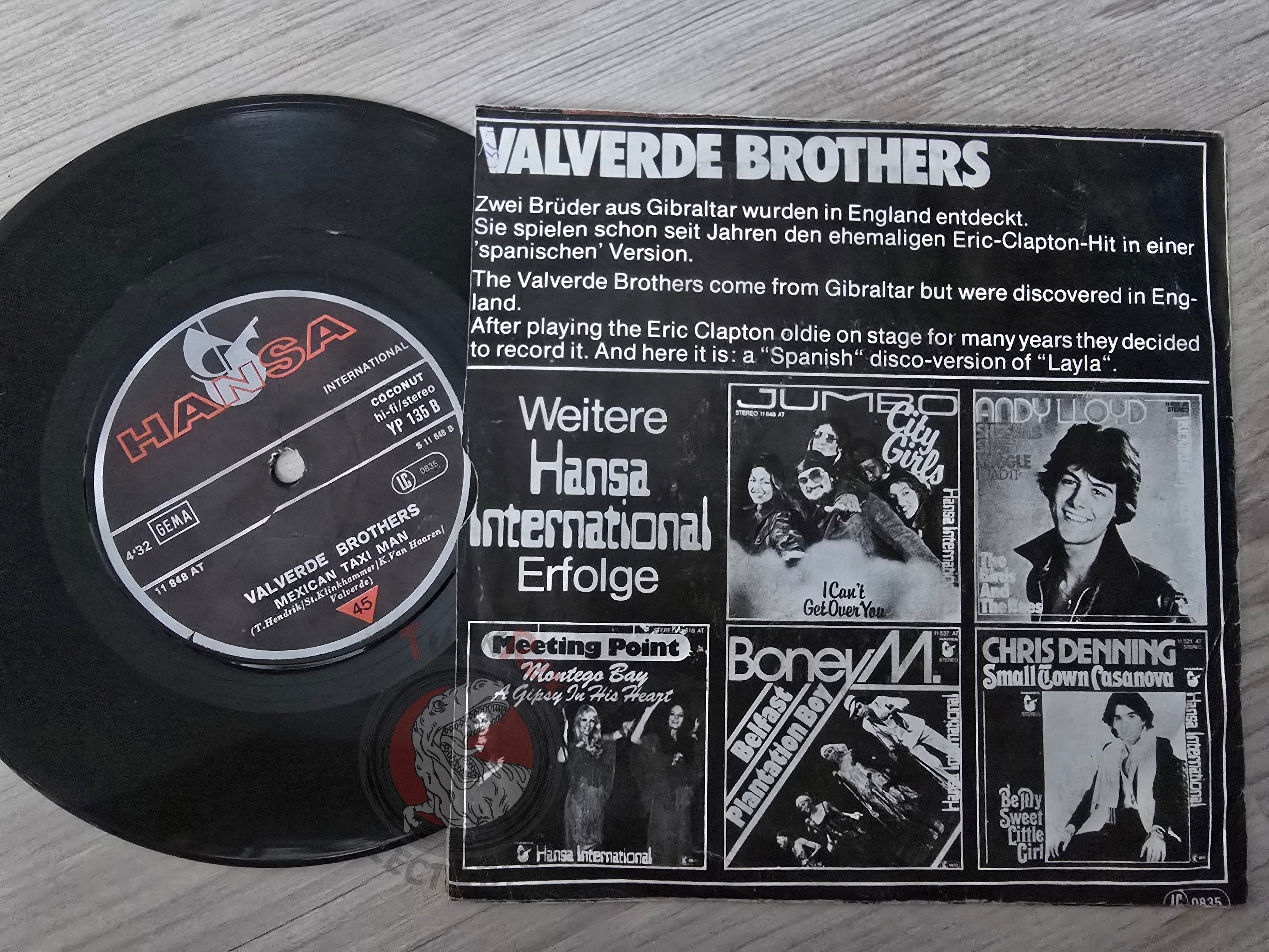 Valverde Brothers – Layla 7" Turkish Pressing Vinyl Turkey Edition