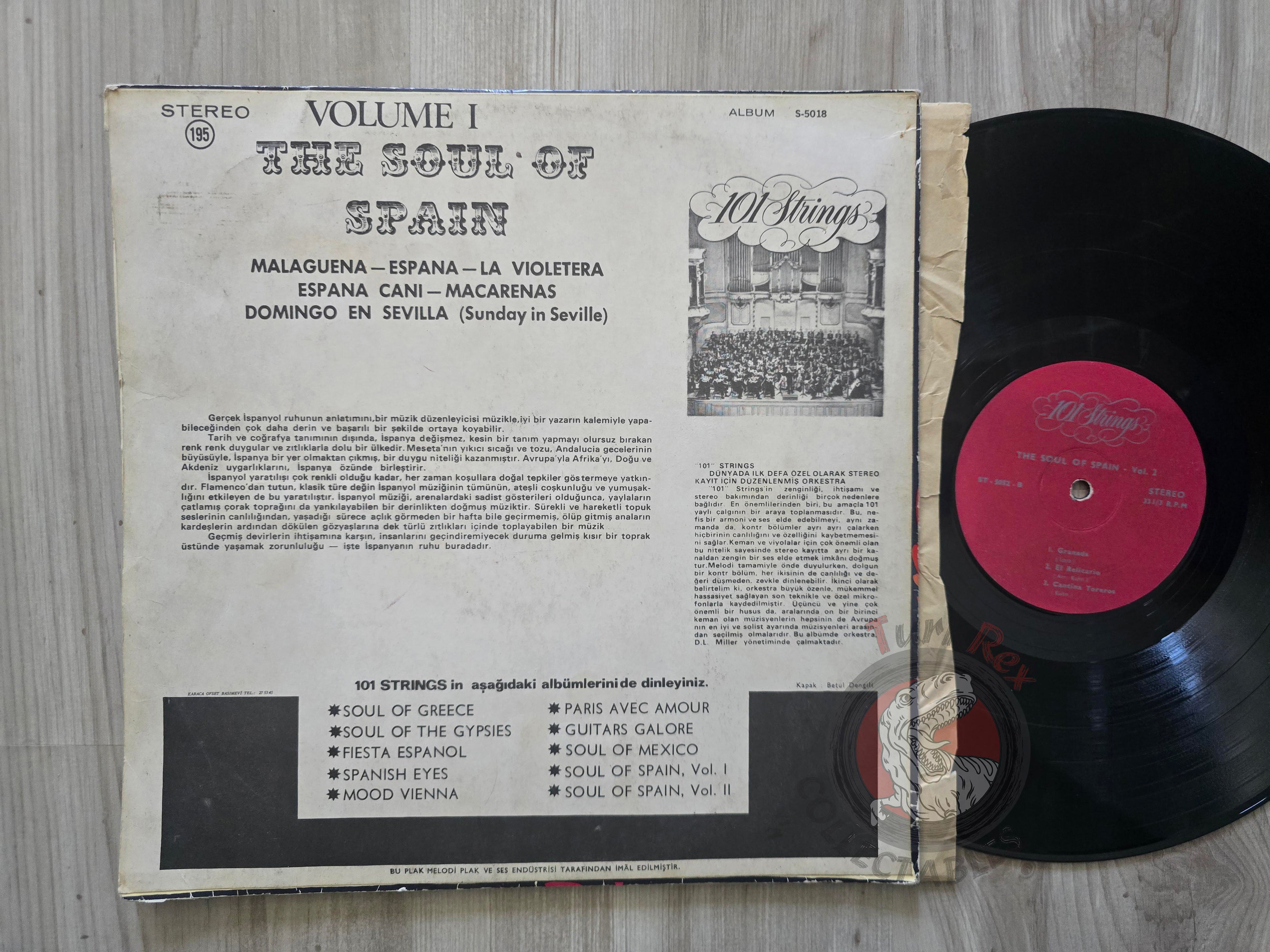 The Soul Of Spain Volume I - 101 Strings Turkish Pressing Vinyl Turkey Edition
