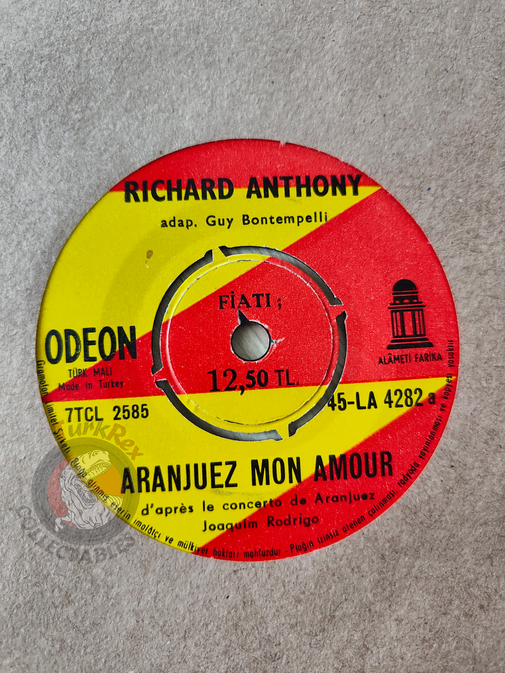 Richard Anthony – Aranjuez, Mon Amour 7" Turkish Pressing Vinyl Turkey Edition