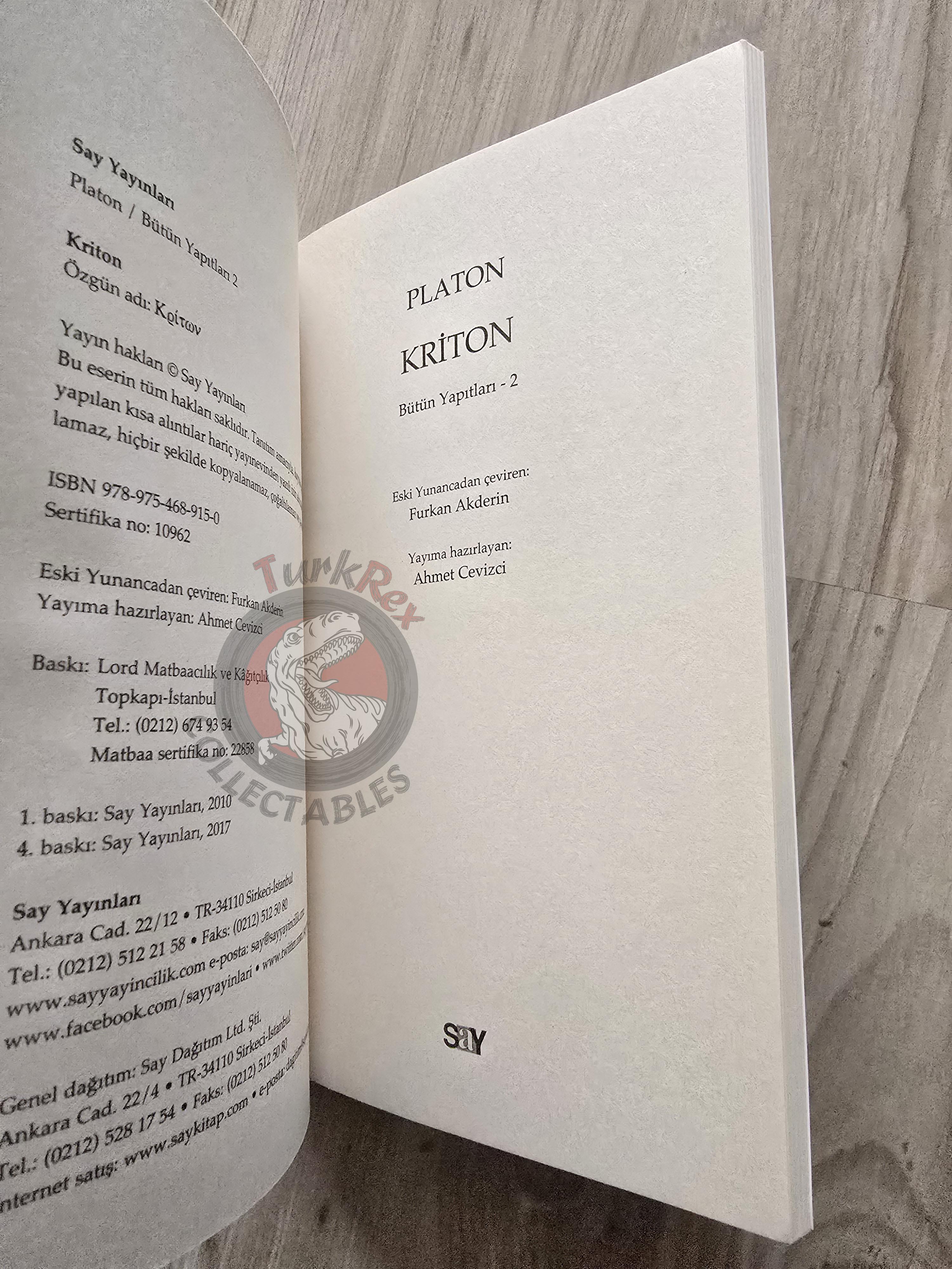 Plato – Crito 2017 Turkish Book Turkey
