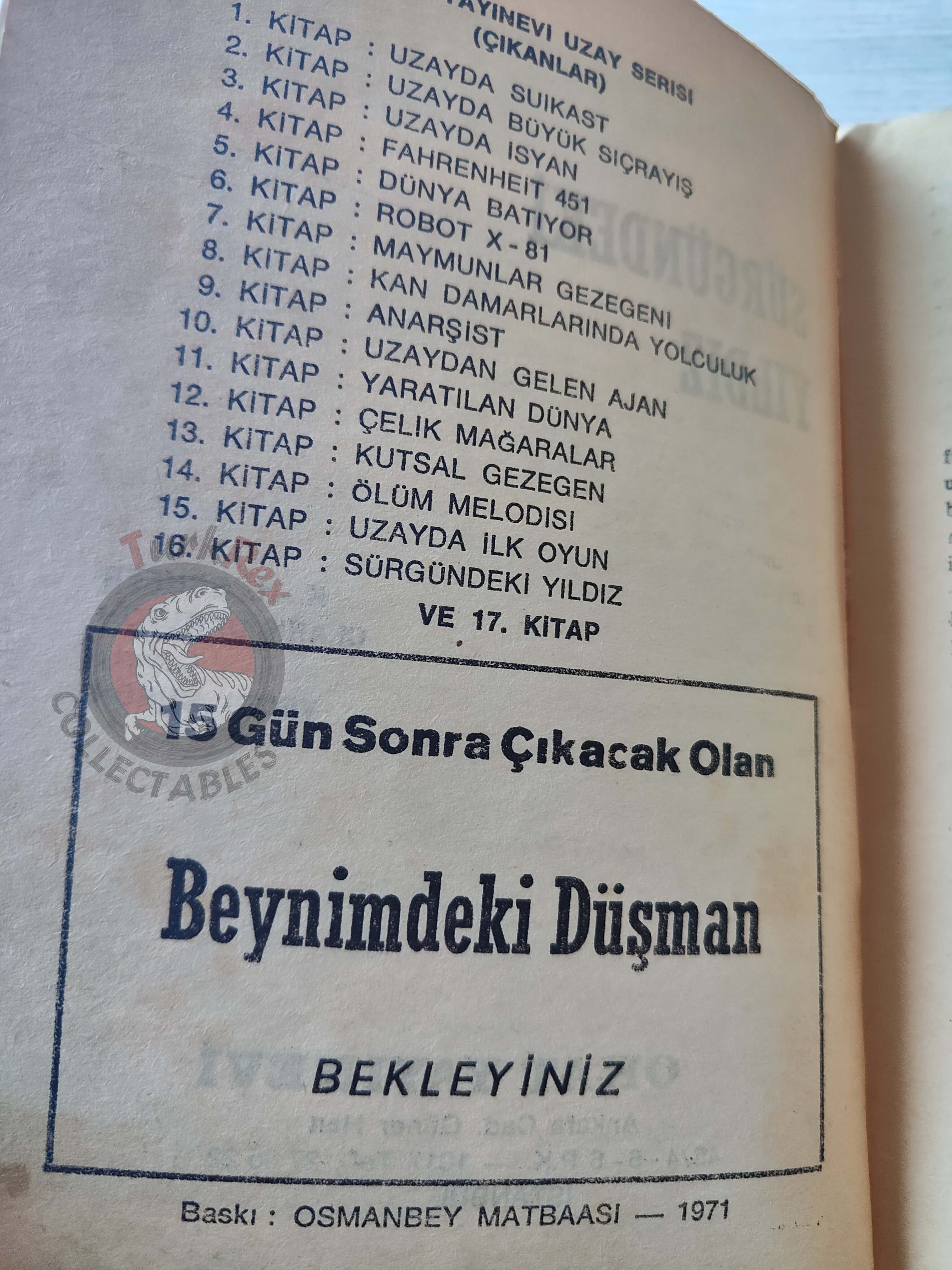 Scheer & Clark Darlton – Perry Rhodan 1971 1st Turkish Book Turkey