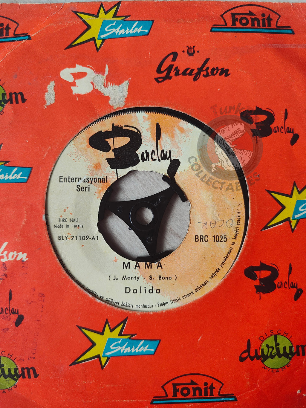 Dalida – Mama 7" Turkish Pressing Vinyl Turkey Edition