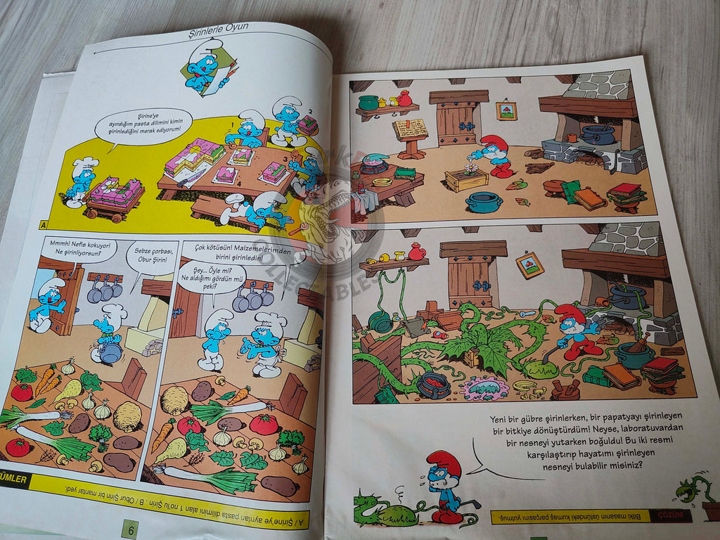 The Smurfs #19 1996 Turkish Comic Magazine Turkey Schtroumpf Pierrot et la lampe