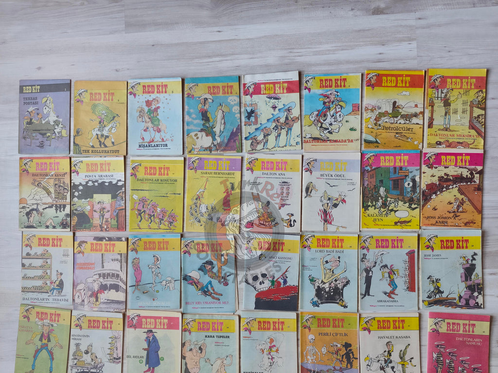 Lucky Luke Lot of 55 Complete Set 1988 Turkish Comic Turkey