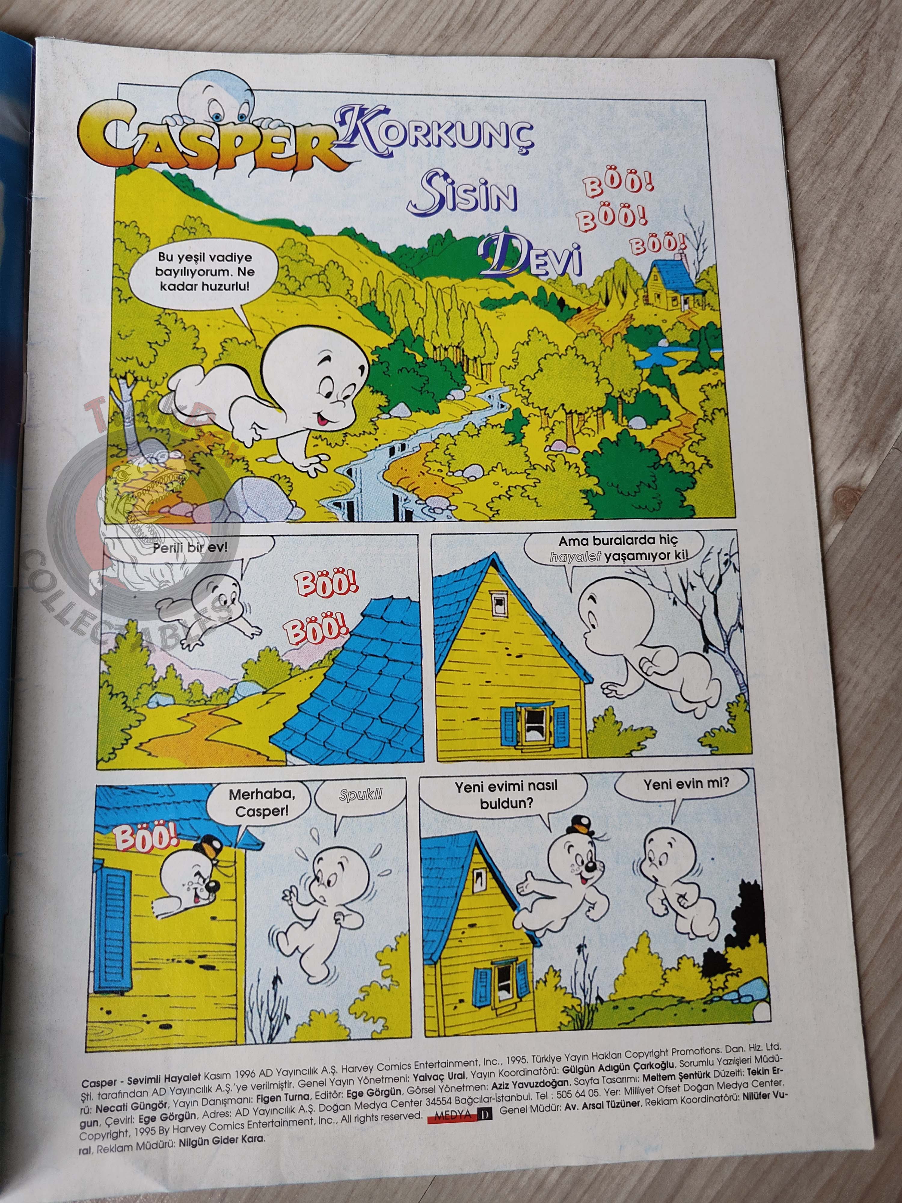 Casper the Friendly Ghost Magazine – Issue #15 1996 Turkish Comic Turkey
