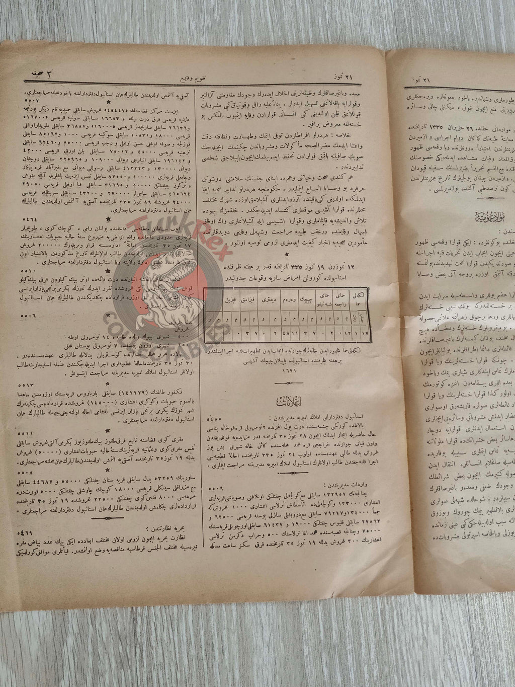 Takvim-i Vekayi Official Ottoman Gazette 21 July 1919 Empire No 3603