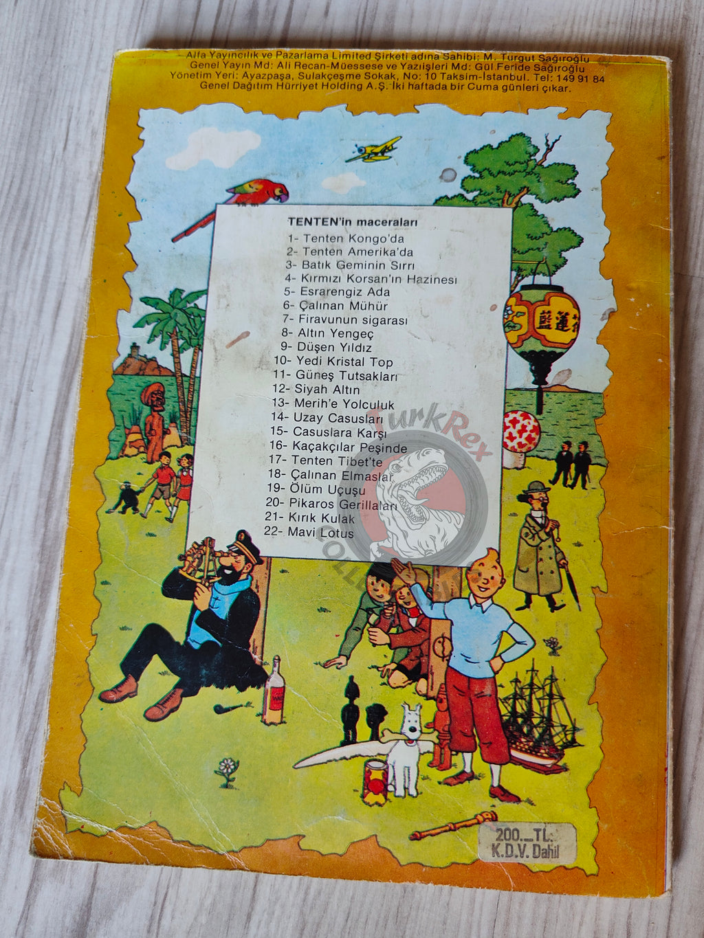 Tintin – Tintin in America mid 1980s Turkish Edition Comic Turkey 1