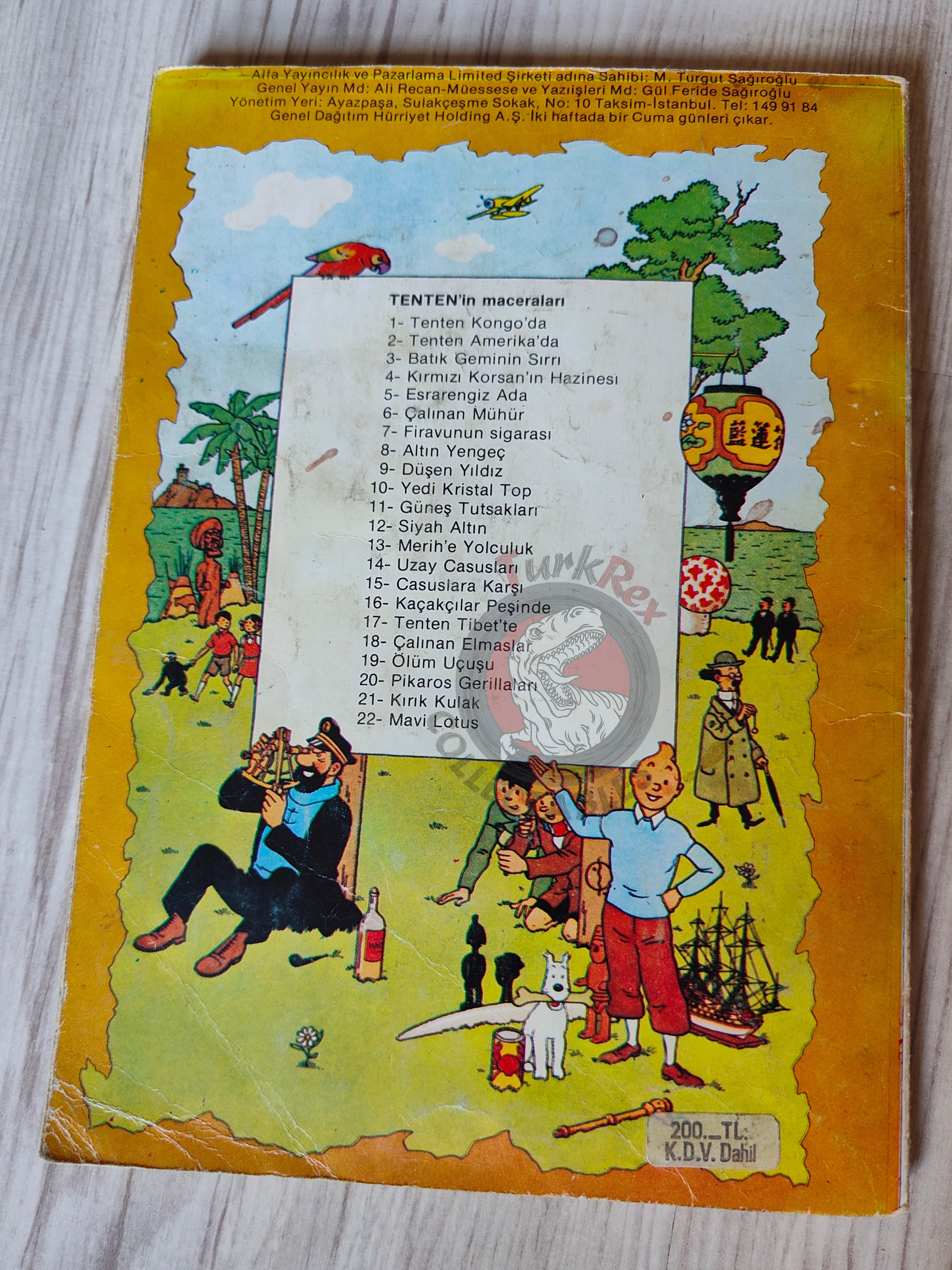 Tintin – Tintin in America mid 1980s Turkish Edition Comic Turkey 1