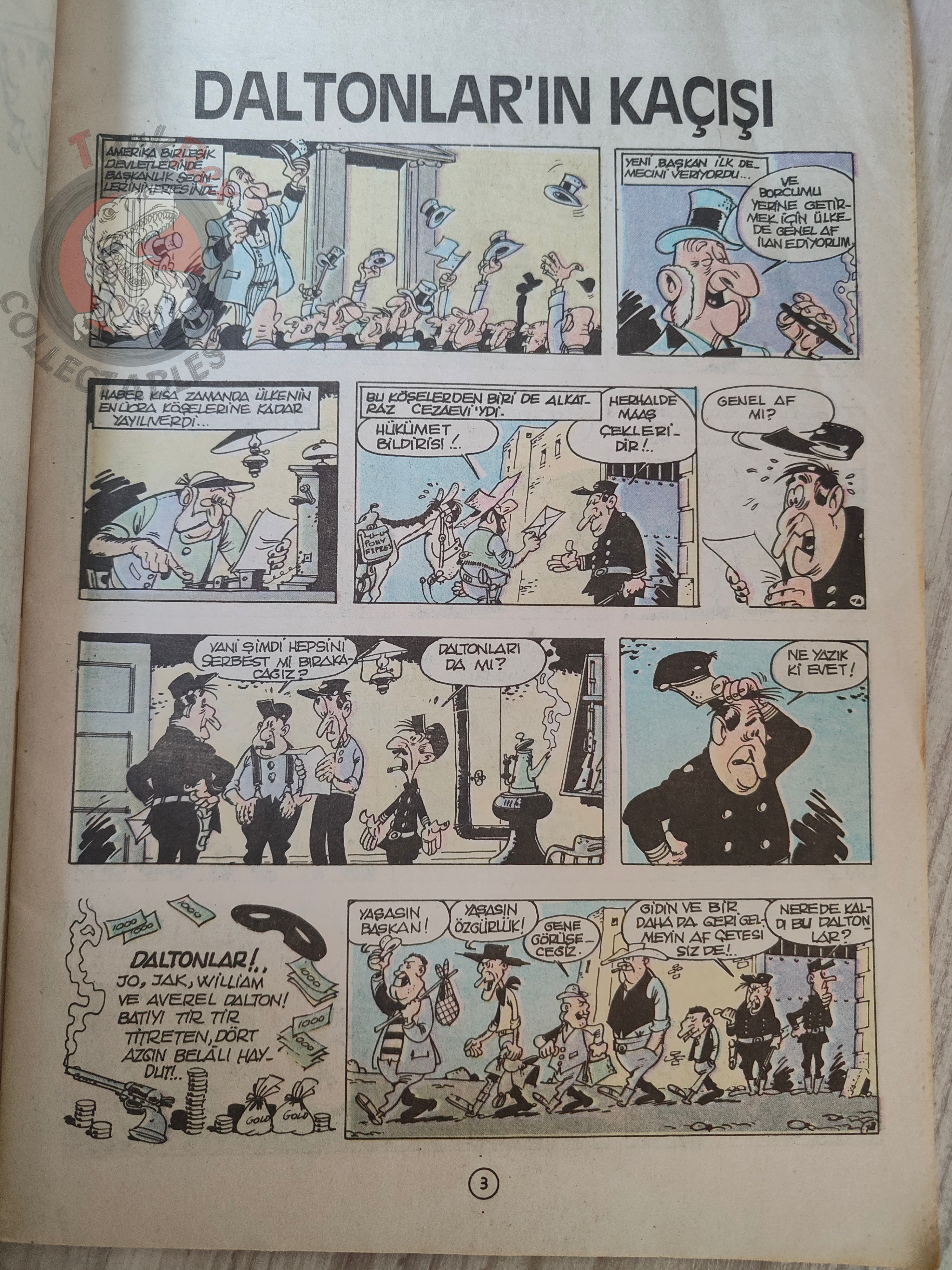 Lucky Luke #3 The Daltons' Escape 1990s Turkish Comic Turkey