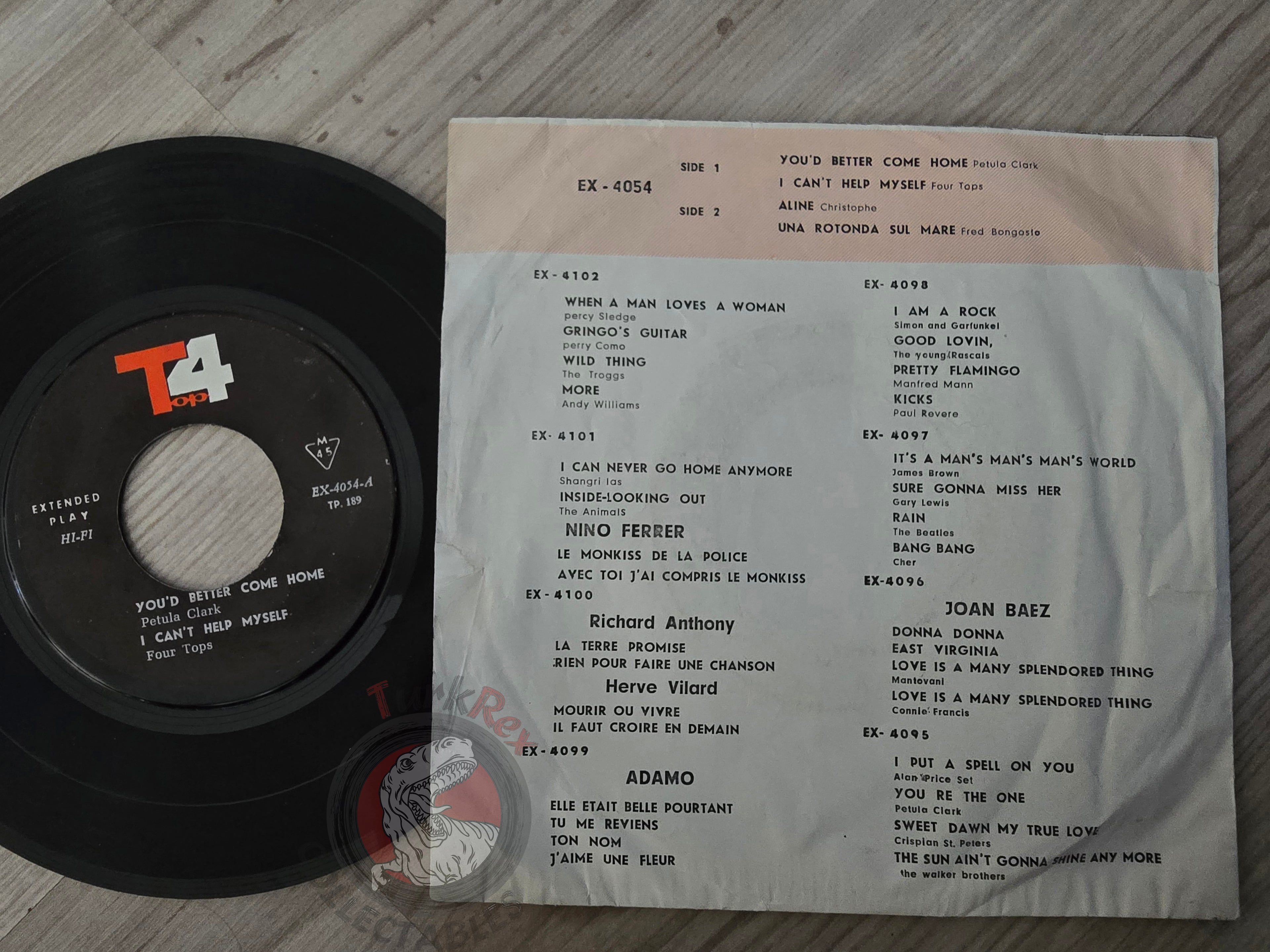 Petula Clark / Four Tops / Christophe / Fred Bongusto 7" Iran Pressing Vinyl Iranian Edition 1