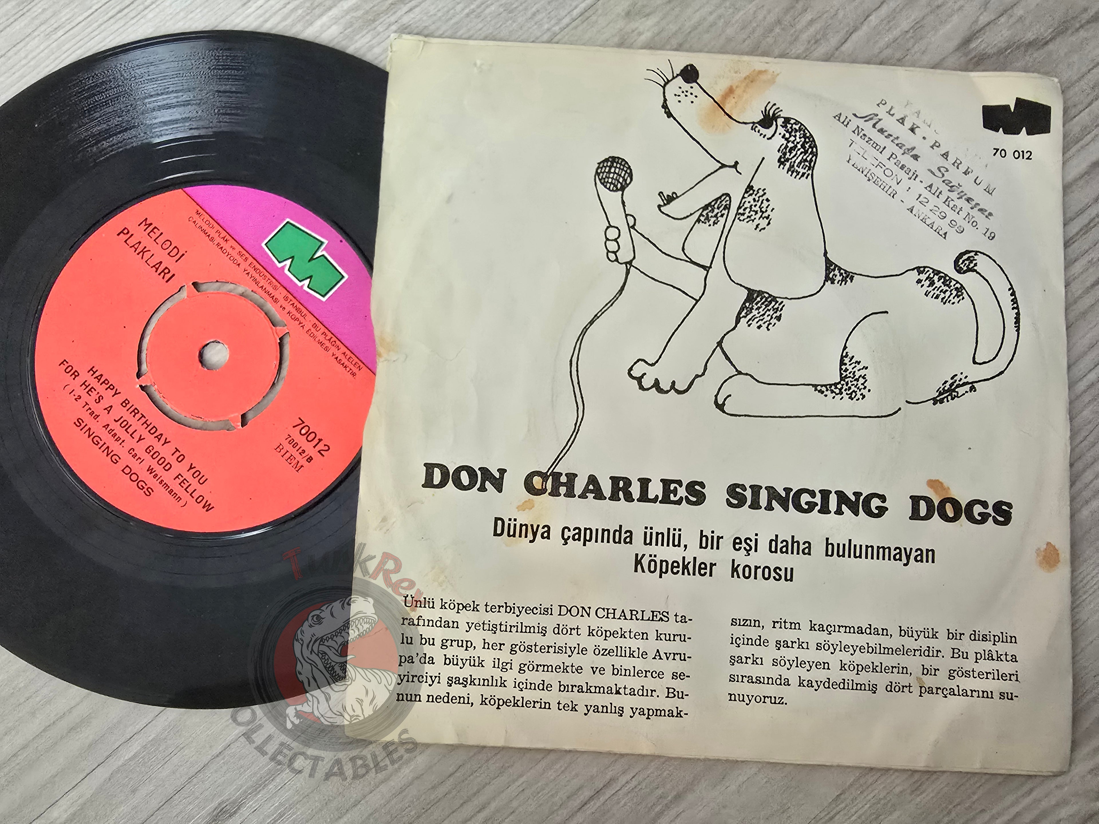 The Singing Dogs – My Bonnie Is Over The Ocean 7" Turkish Pressing Vinyl Turkey Edition