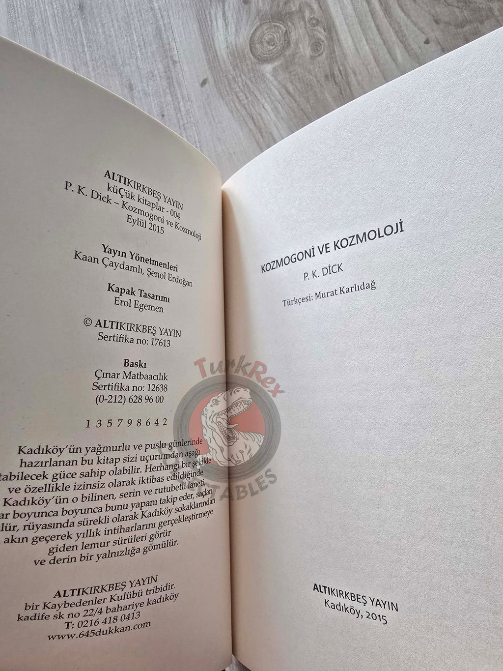 Philip K. Dick – Cosmogony and Cosmology 2015 Turkish Book Turkey
