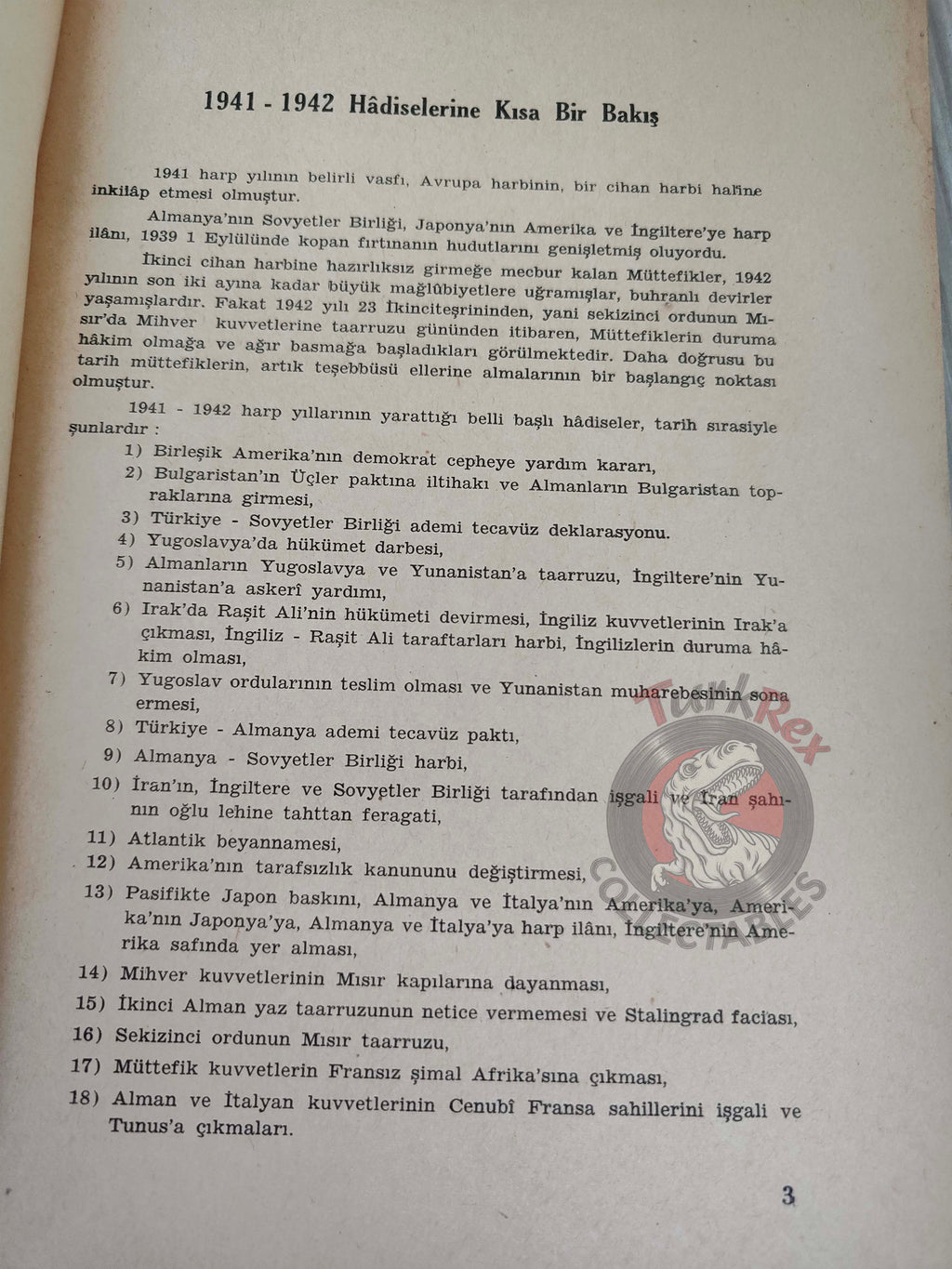 Chronology of the Second World War Vol 2 1944 Turkish Book Turkey WW2