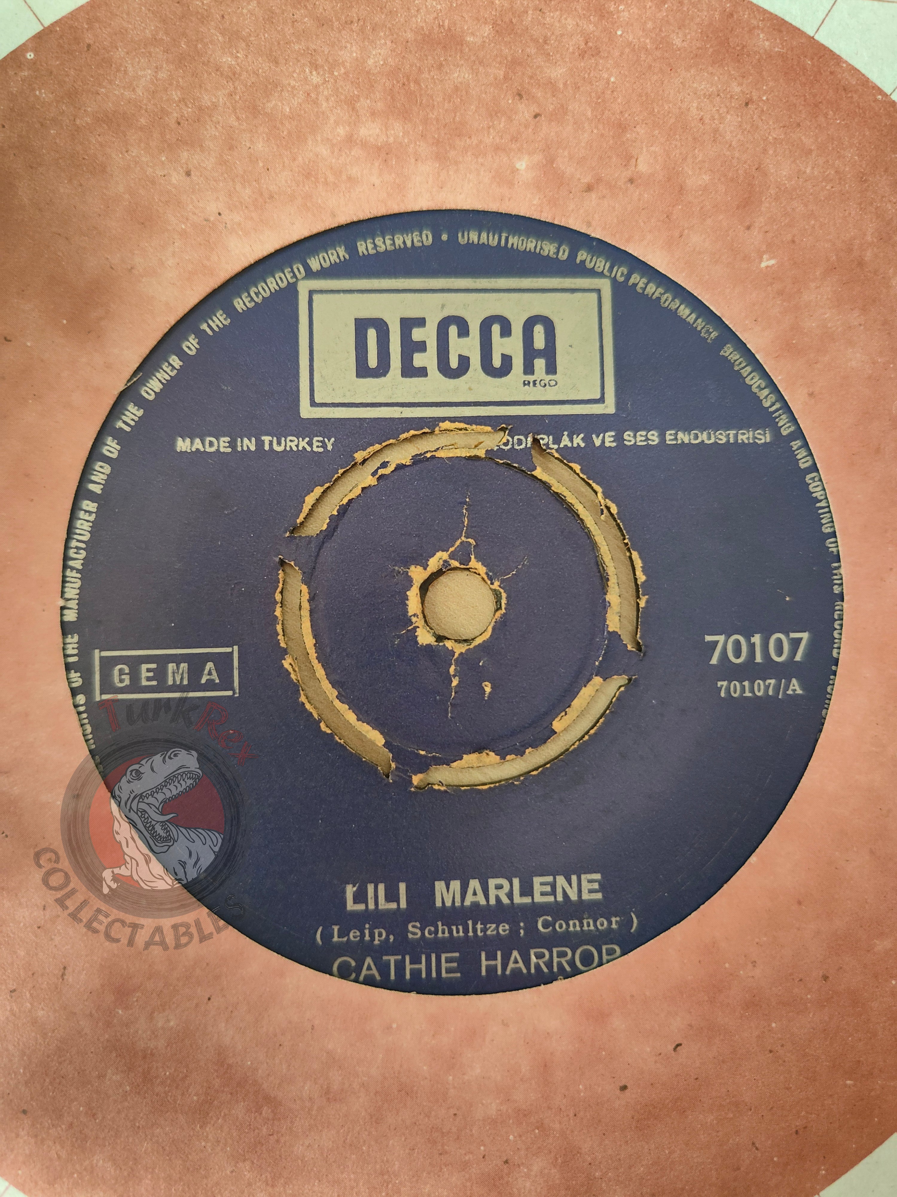 Cathie Harrop – Lili Marlene 7"  Turkish Pressing Vinyl Turkey Edition