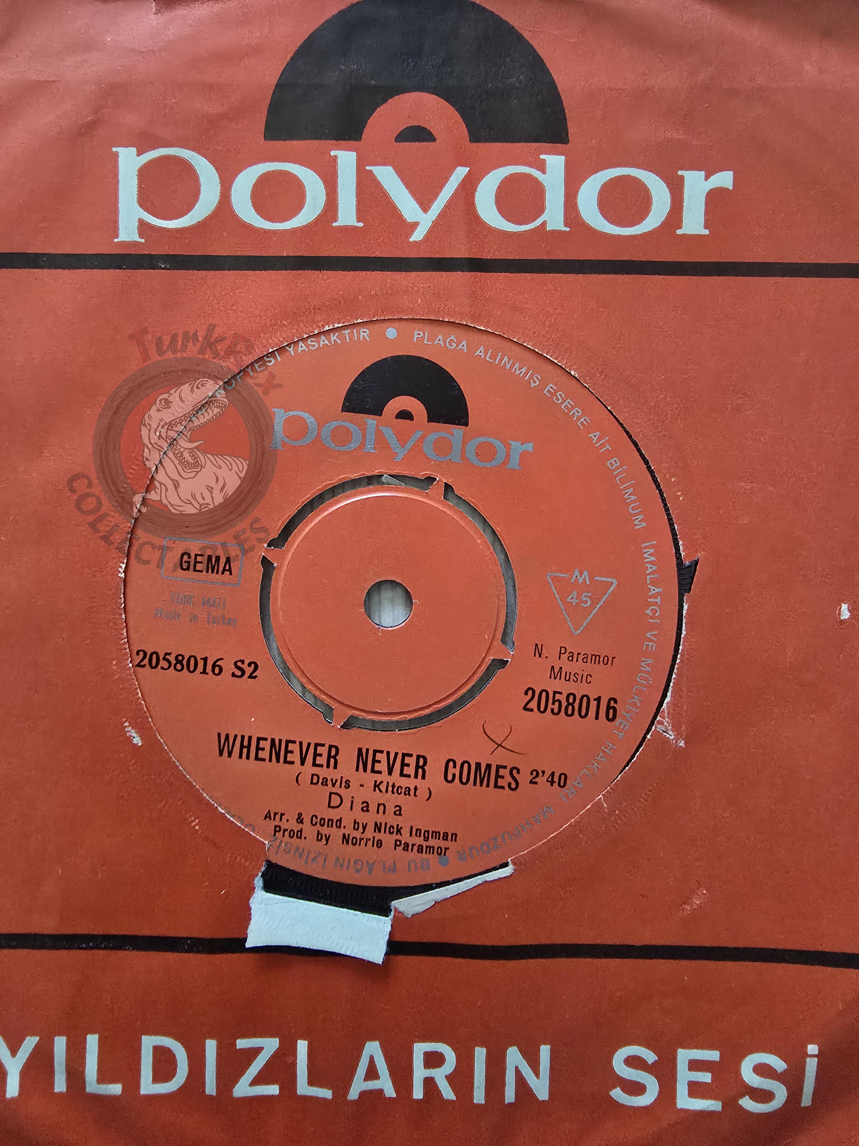 Diana – I'd Do It All Again / Whenever Never Comes 7" Turkish Pressing Vinyl Turkey Edition