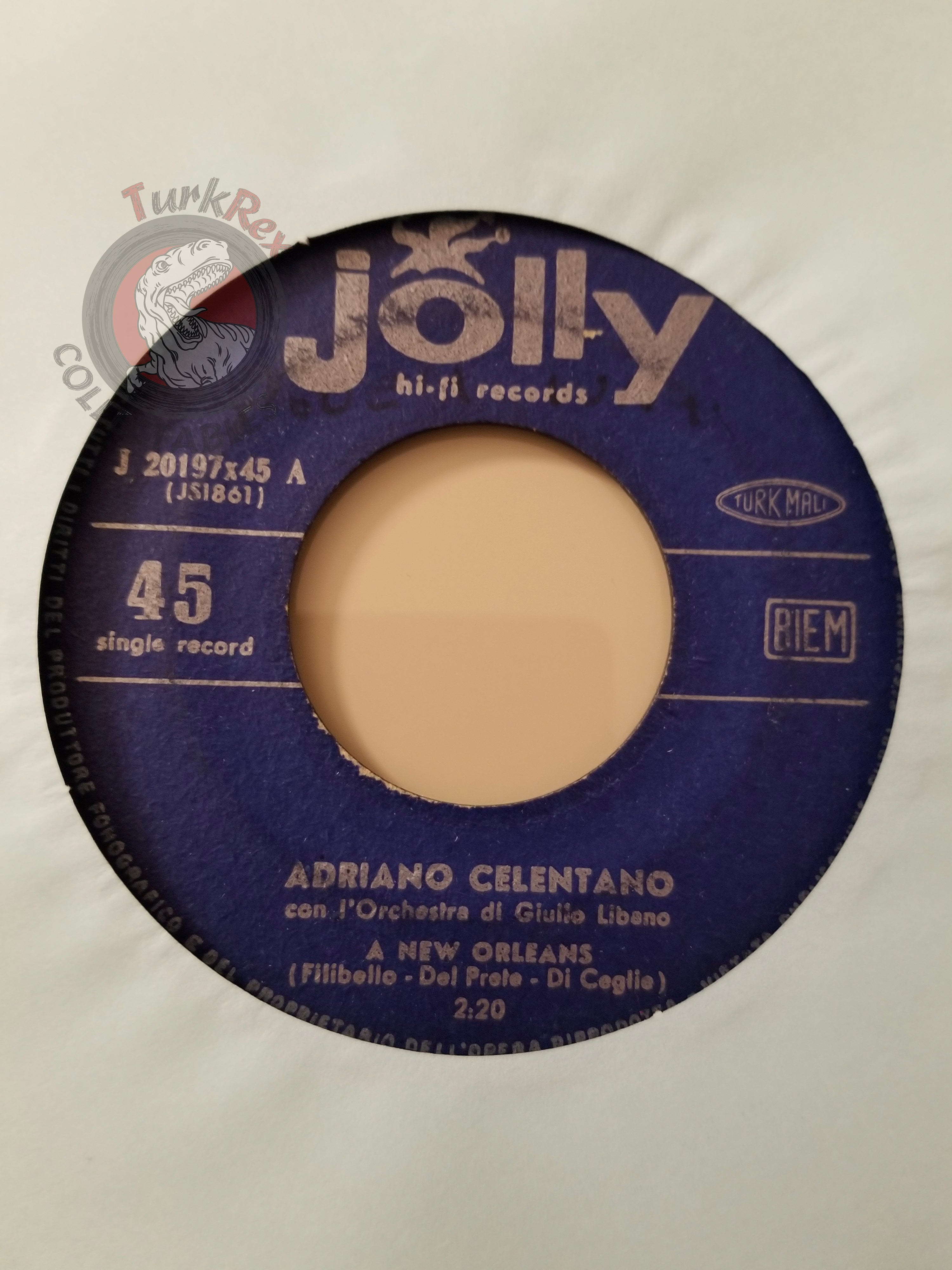 Adriano Celentano – A New Orleans 7" Turkish Pressing Vinyl Turkey Edition