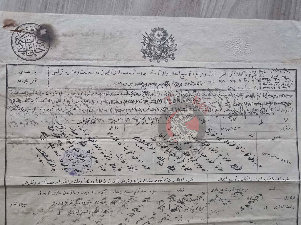 Ottoman 1910 Land Deed Field in Adana Yüreğir Sakızlı Title Armenian Citizens Armenia