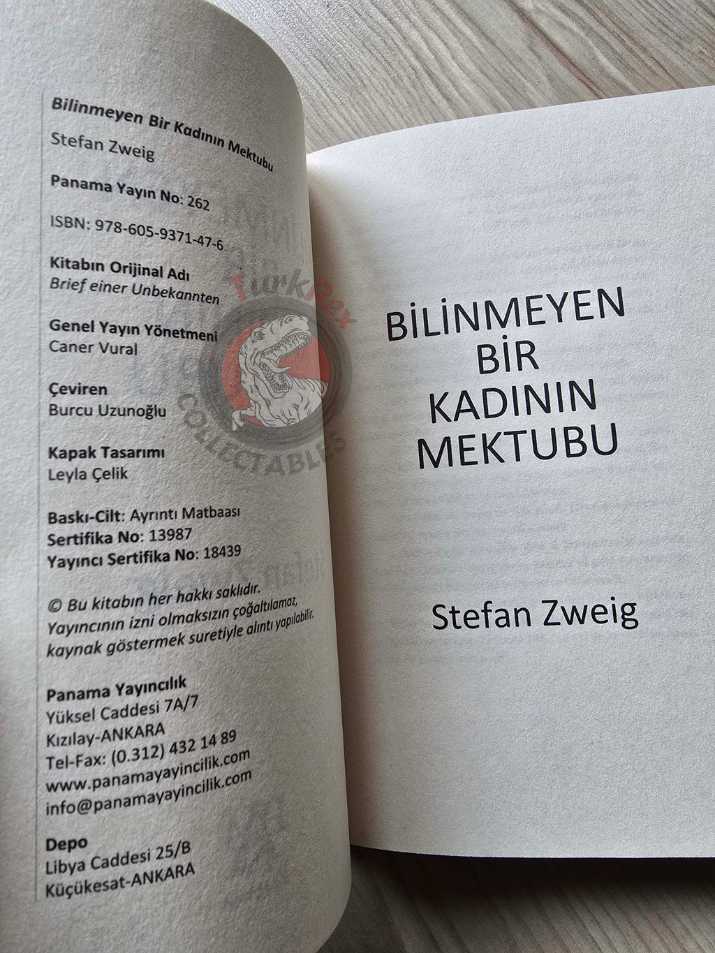 Stefan Zweig – Letter From An Unknown Woman Turkish Book Turkey