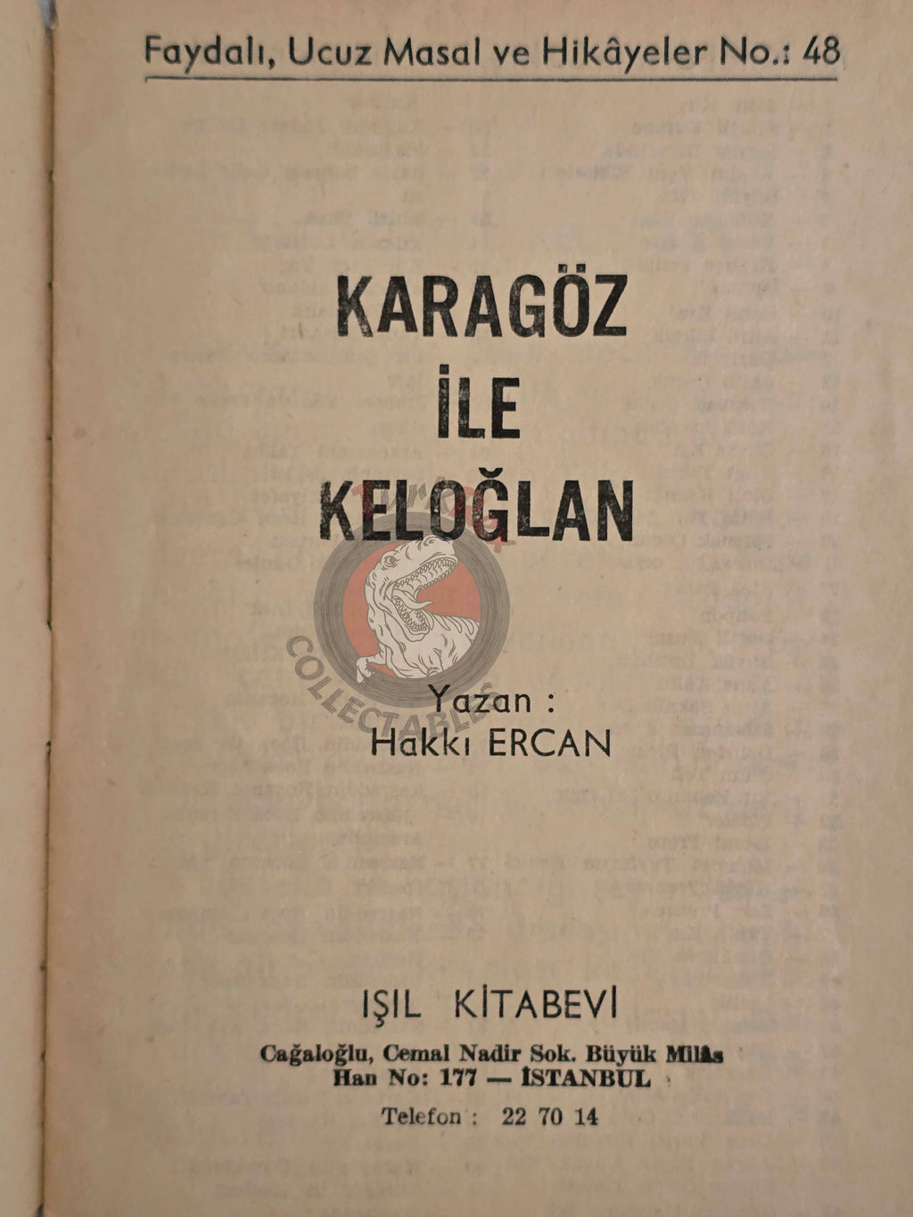 Karagöz And Hacivat And Kaloghlan 1962 Turkish Book Turkey Blackeye Hacivad