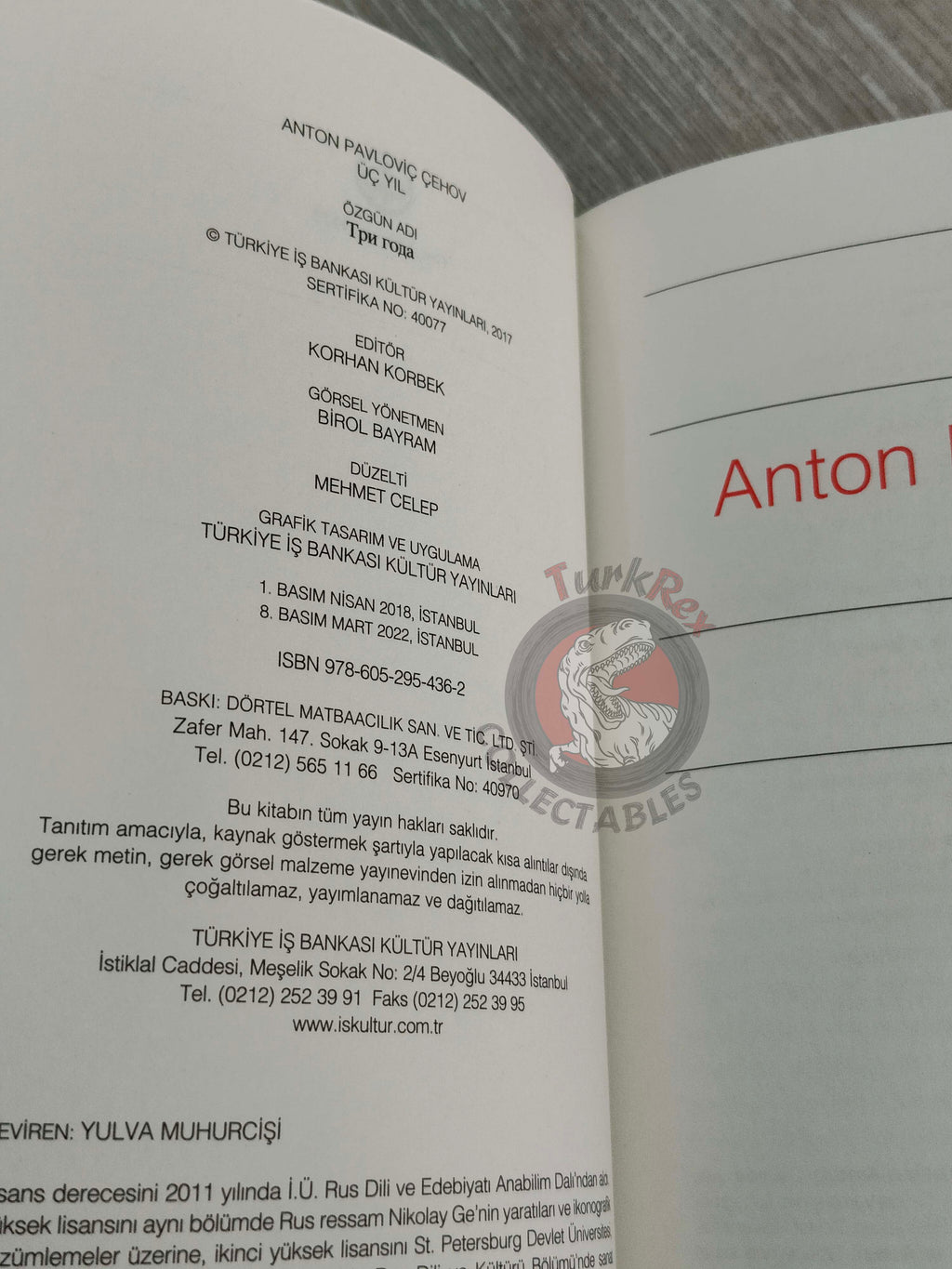 Anton Chekhov – Three Years 2022 Turkish Book Turkey